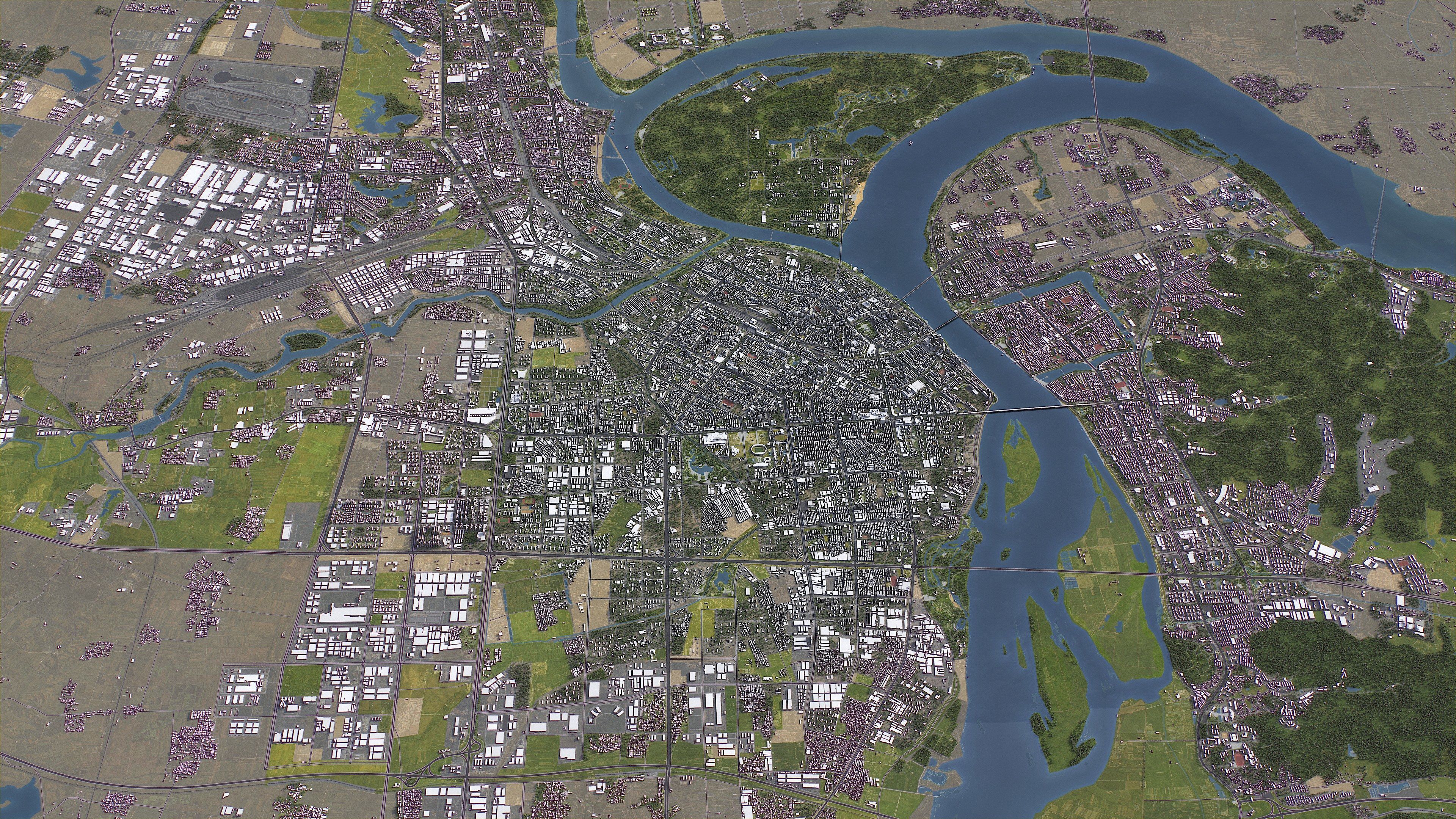 Xiangyang - 3D City Model Low-poly 3D model_7