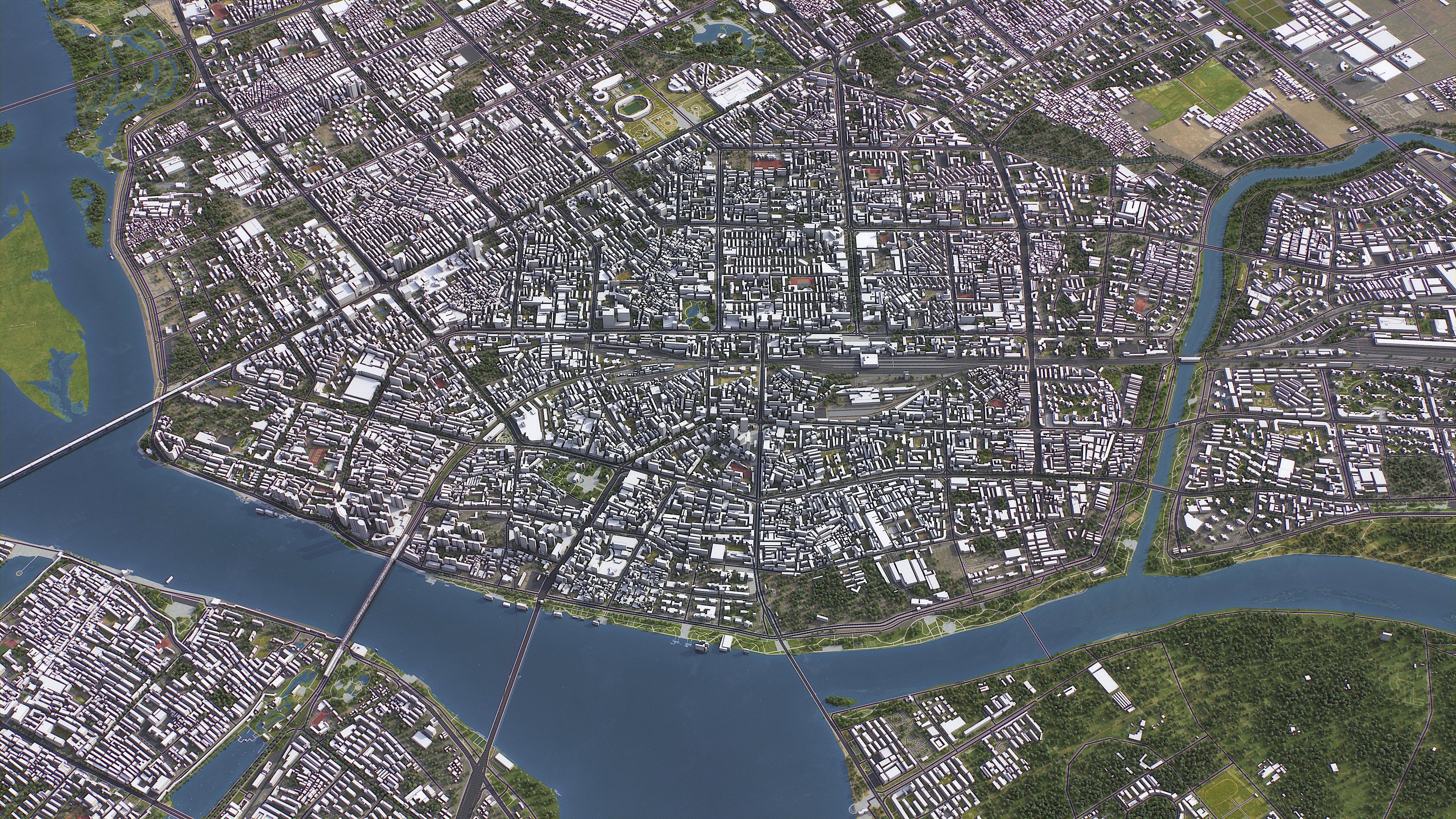 Xiangyang - 3D City Model Low-poly 3D model_5