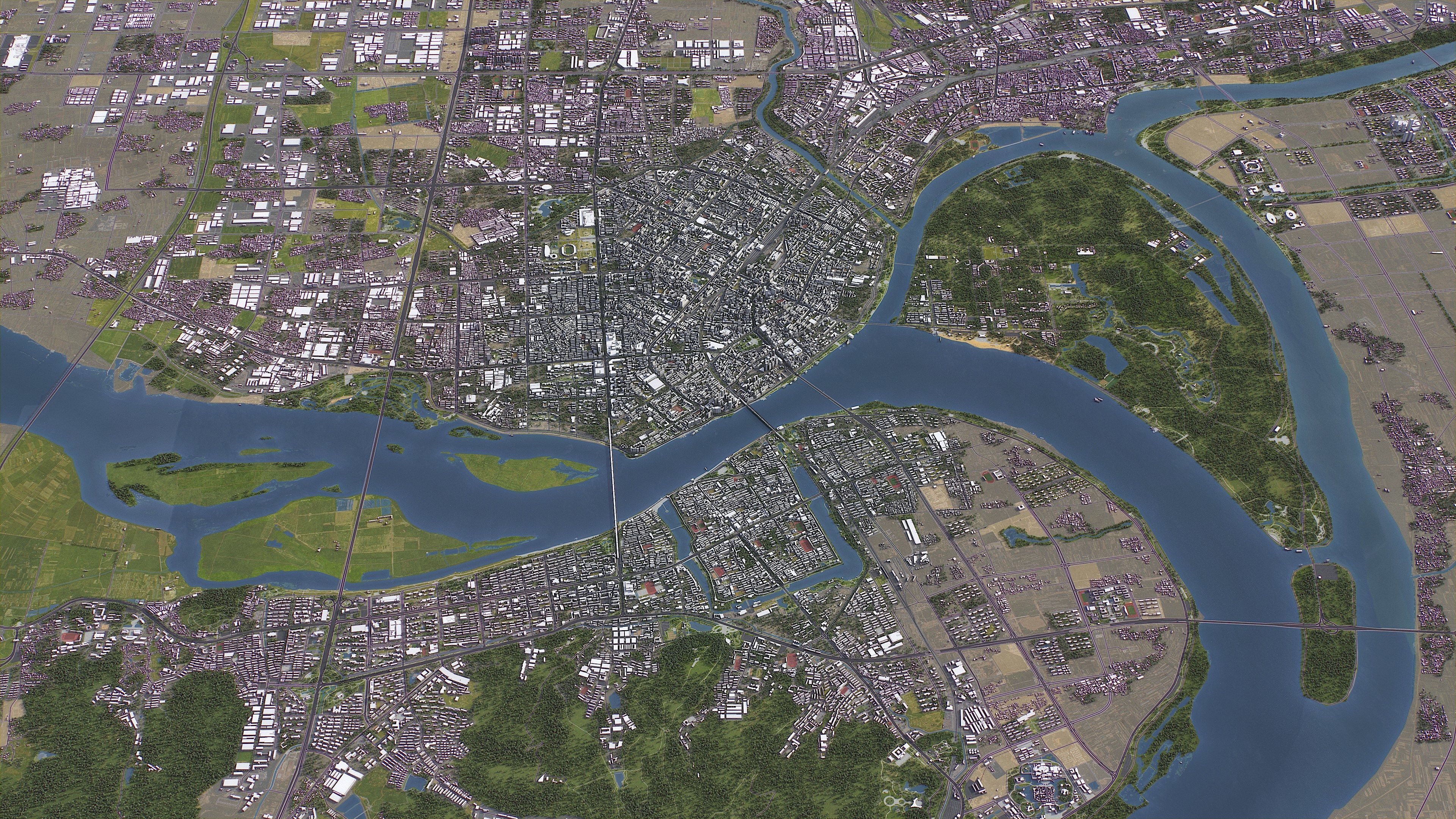 Xiangyang - 3D City Model Low-poly 3D model_6