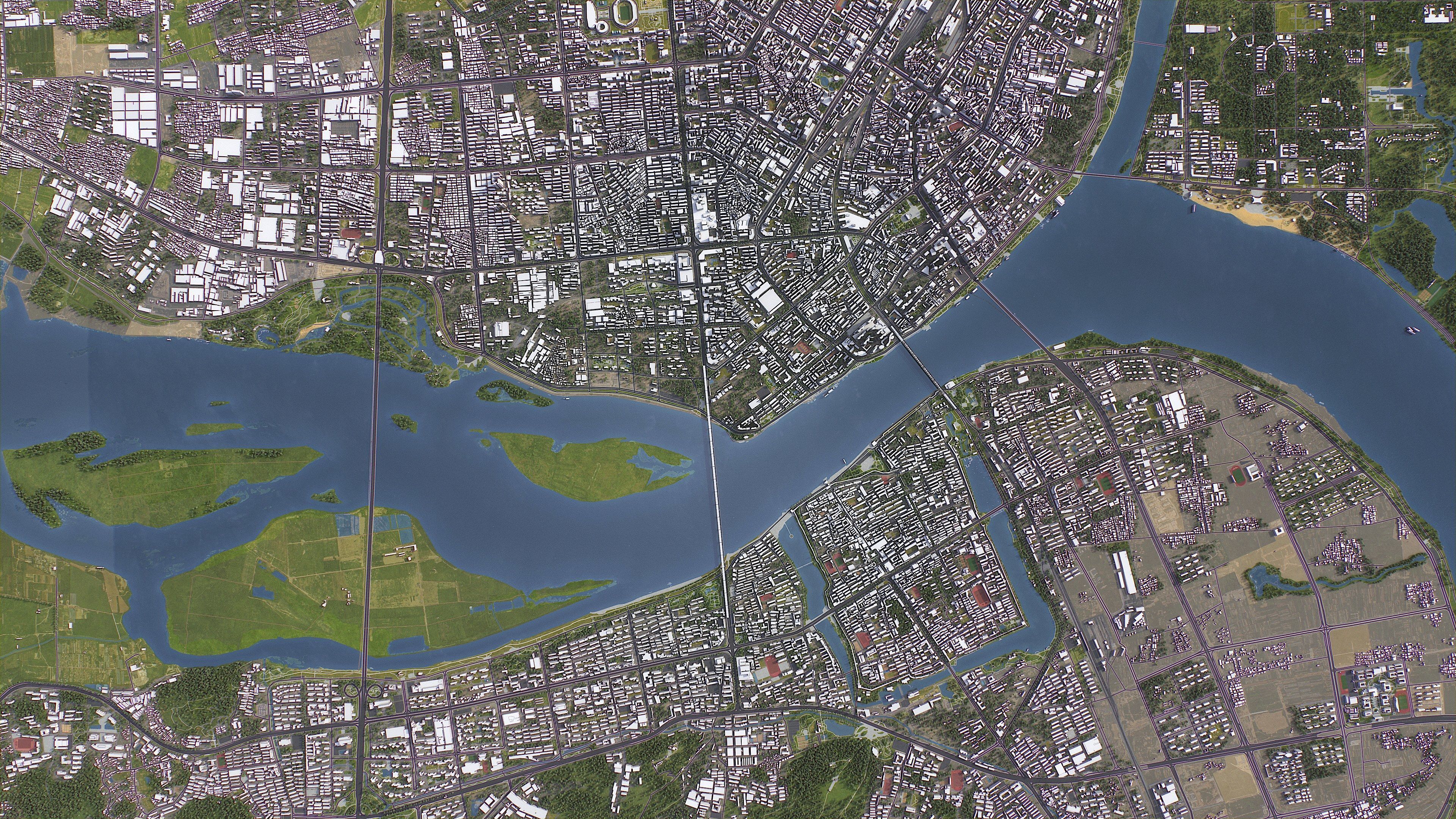 Xiangyang - 3D City Model Low-poly 3D model_9