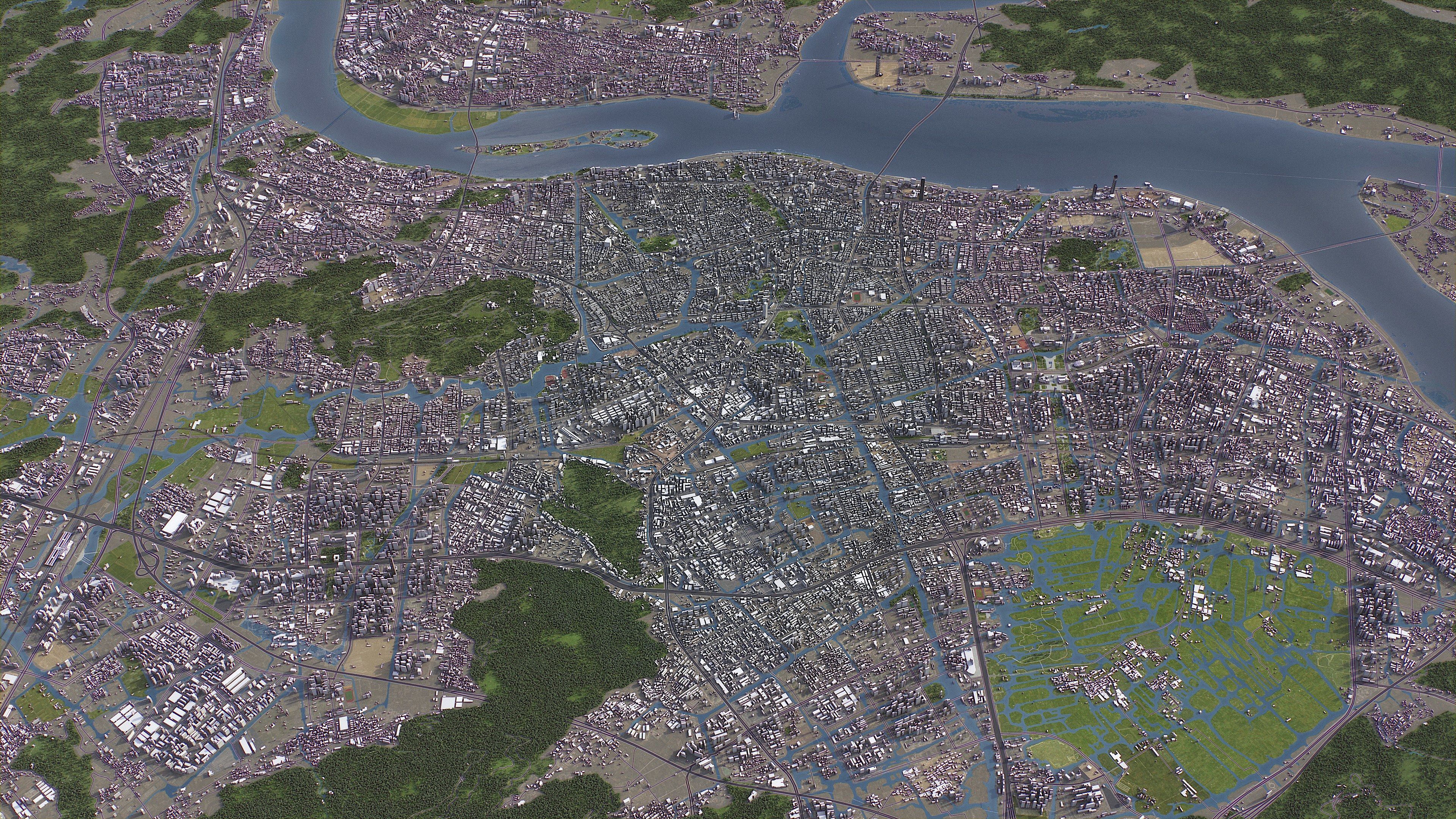 Wenzhou - 3D City Model Low-poly 3D model_4