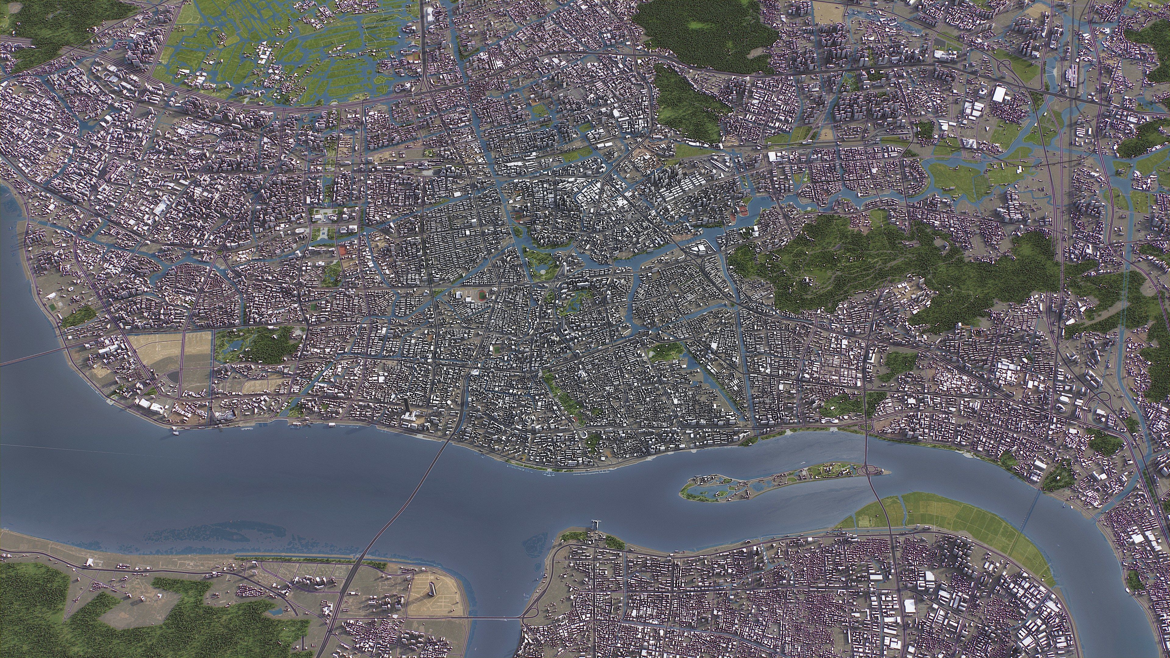 Wenzhou - 3D City Model Low-poly 3D model_6