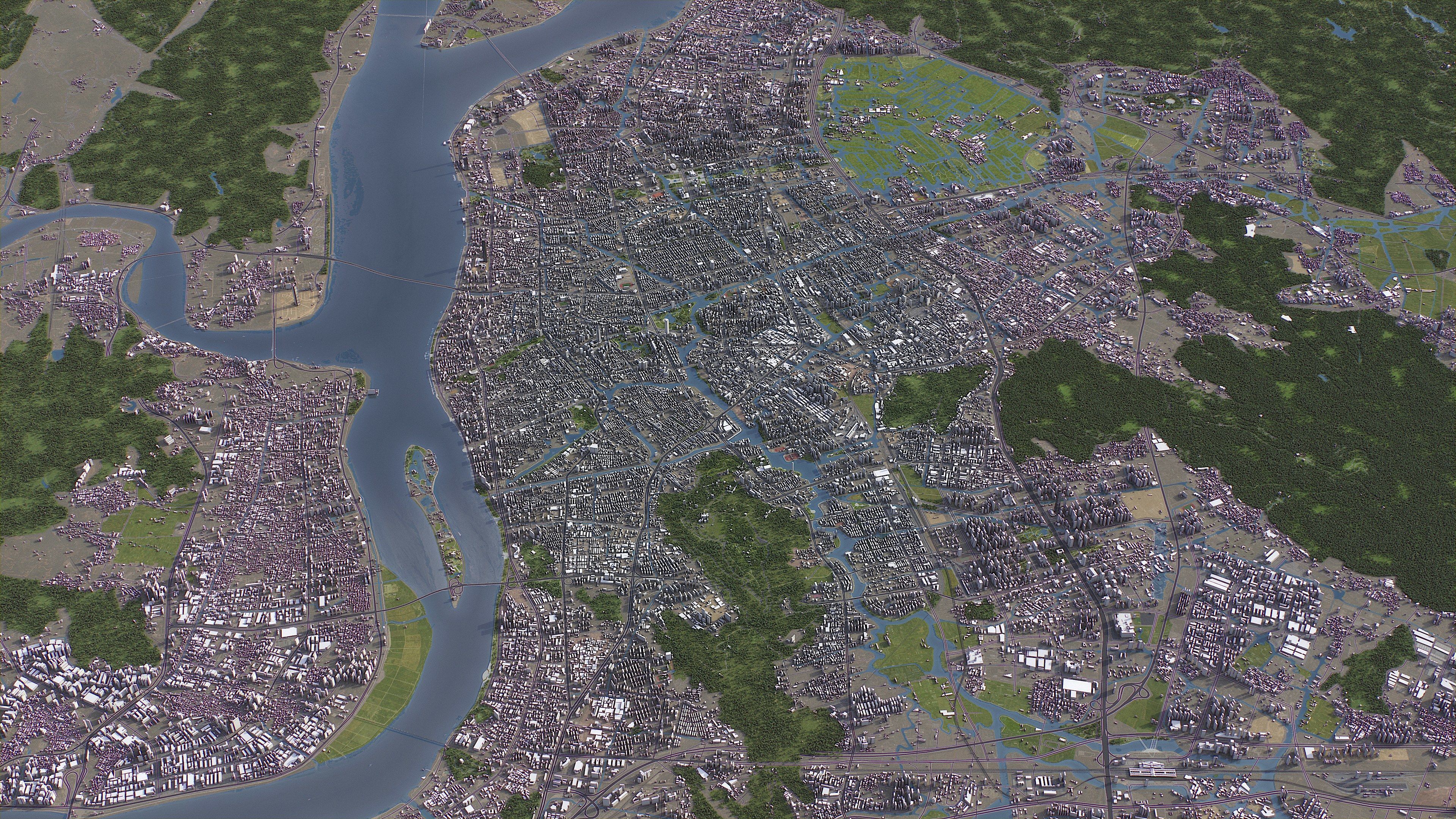 Wenzhou - 3D City Model Low-poly 3D model_5