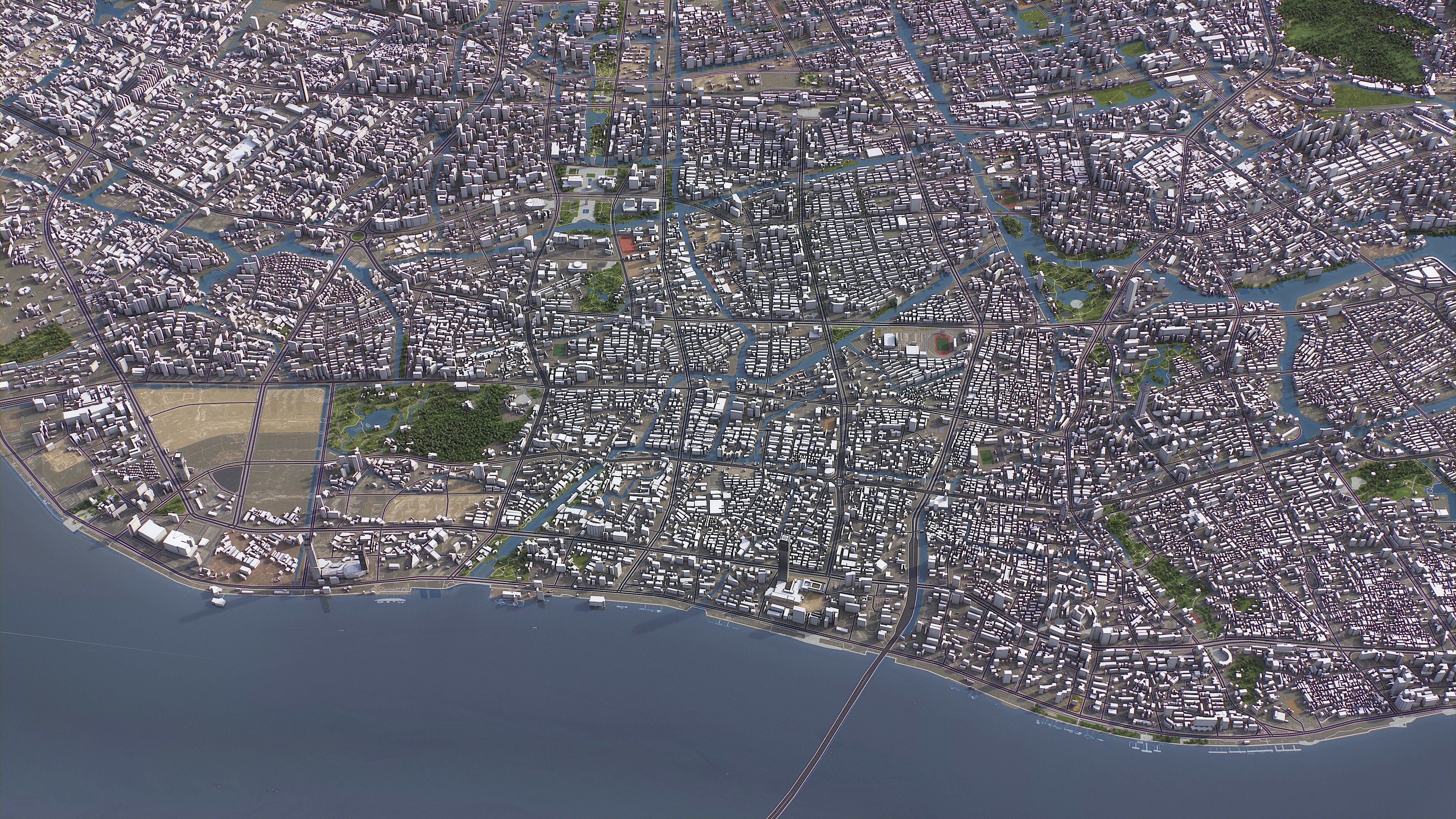 Wenzhou - 3D City Model Low-poly 3D model_3