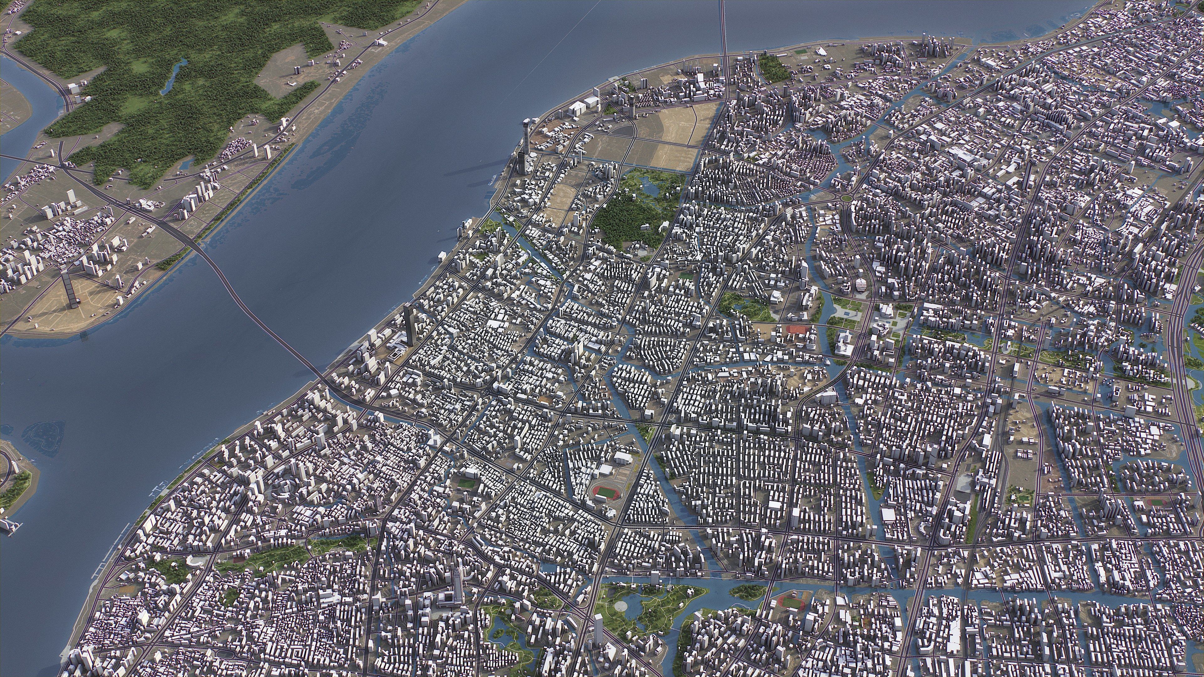 Wenzhou - 3D City Model Low-poly 3D model_2