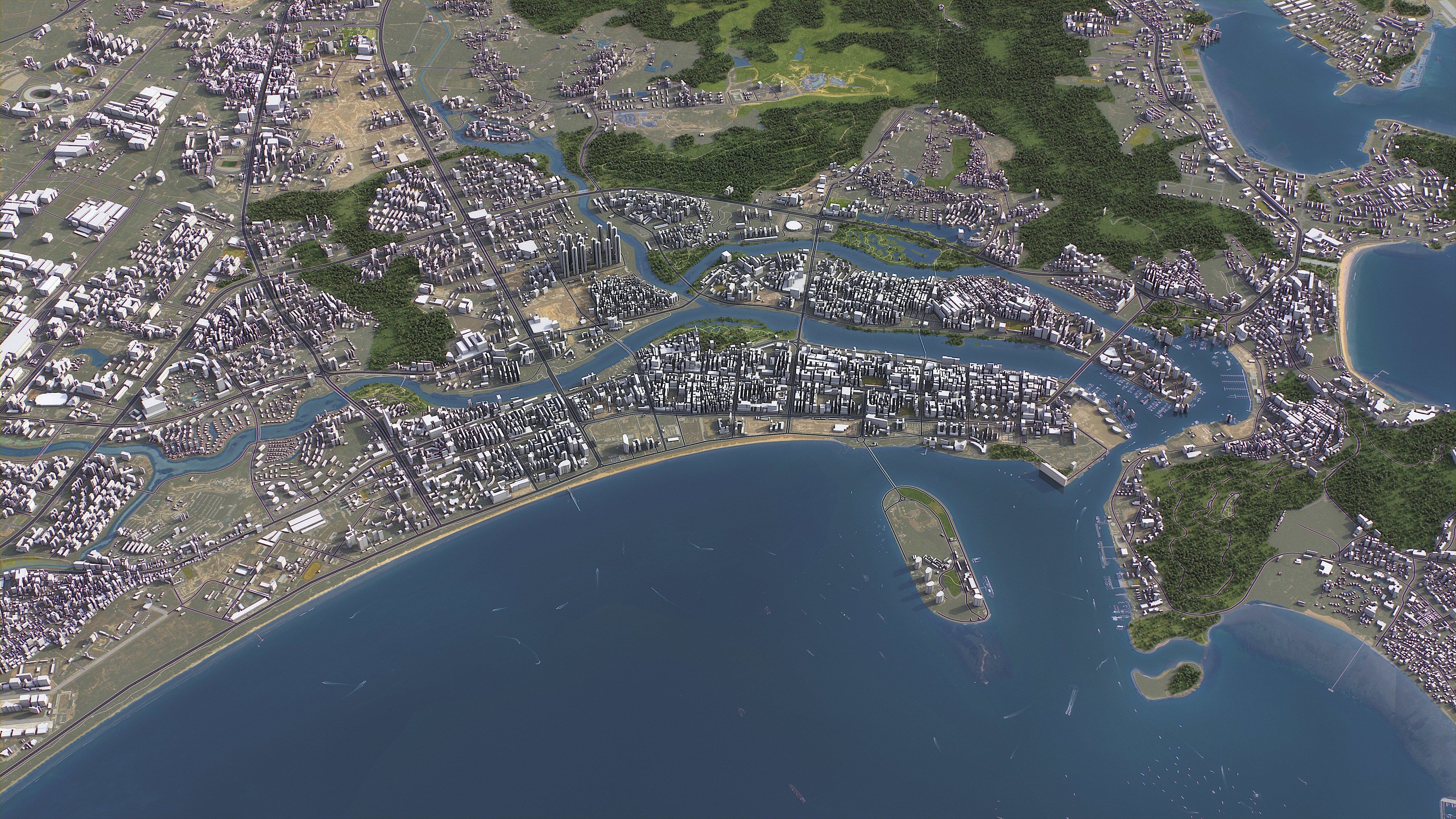 Sanya - 3D City Model Low-poly 3D model_2