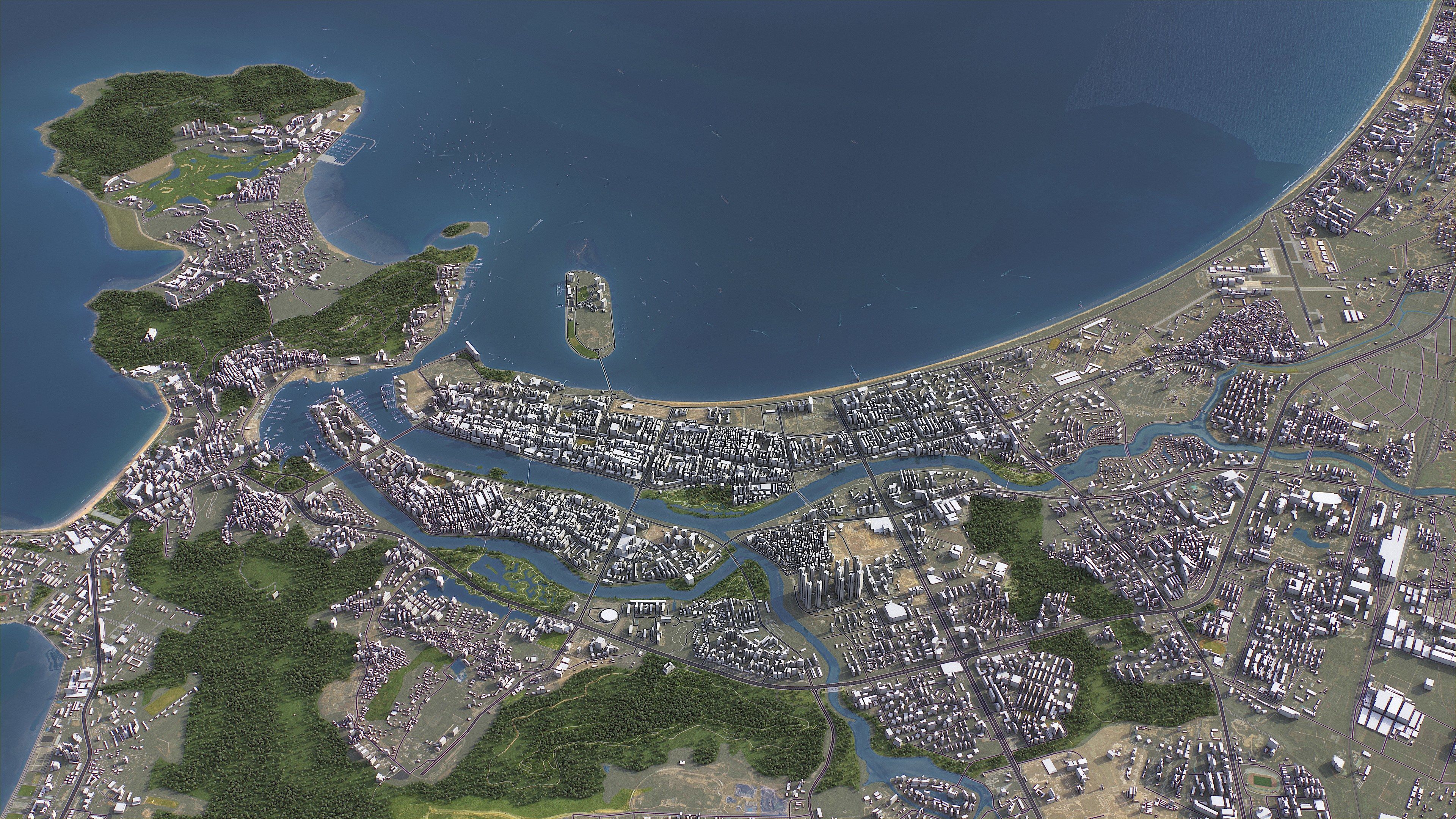 Sanya - 3D City Model Low-poly 3D model_4