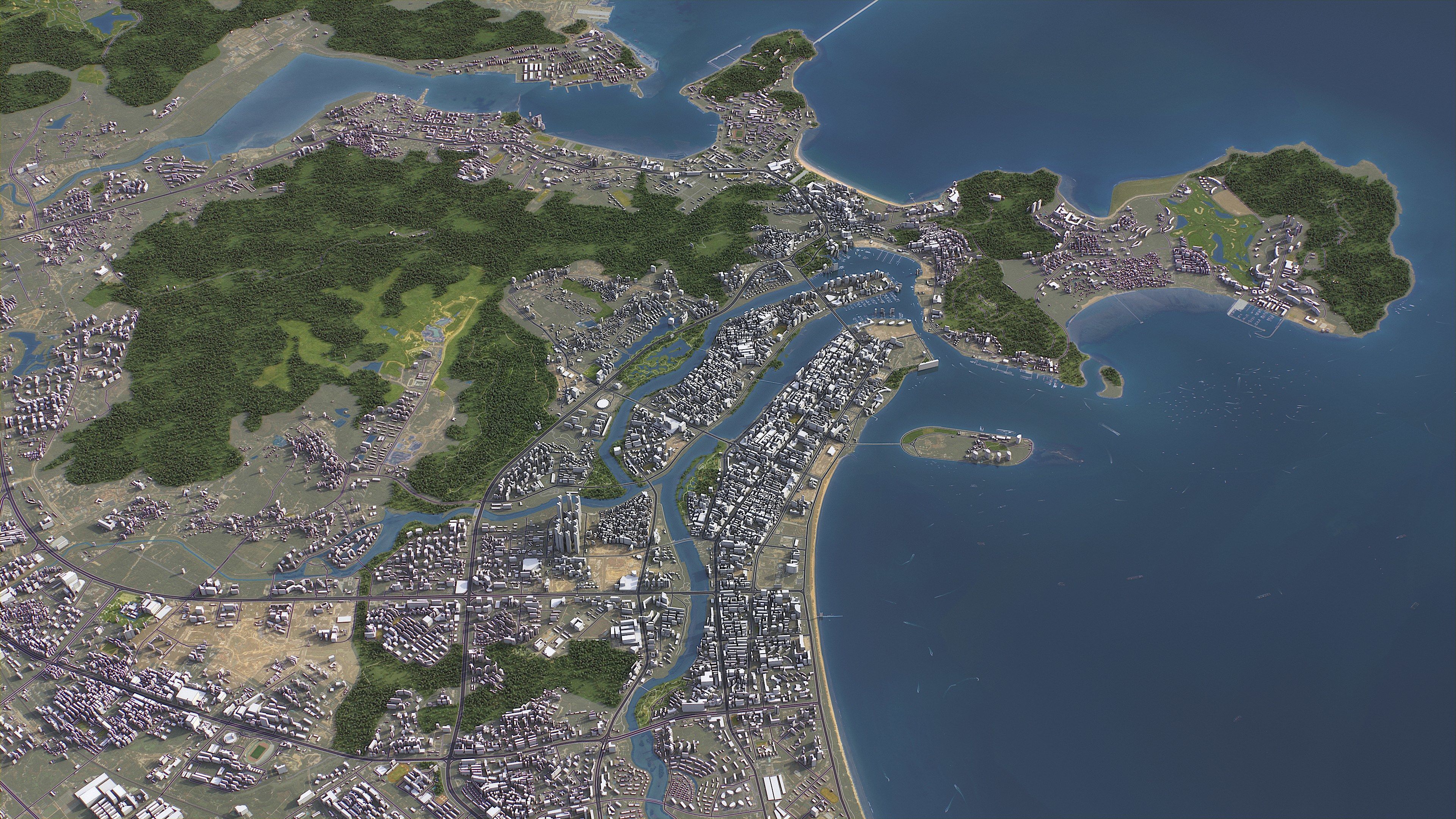 Sanya - 3D City Model Low-poly 3D model_3