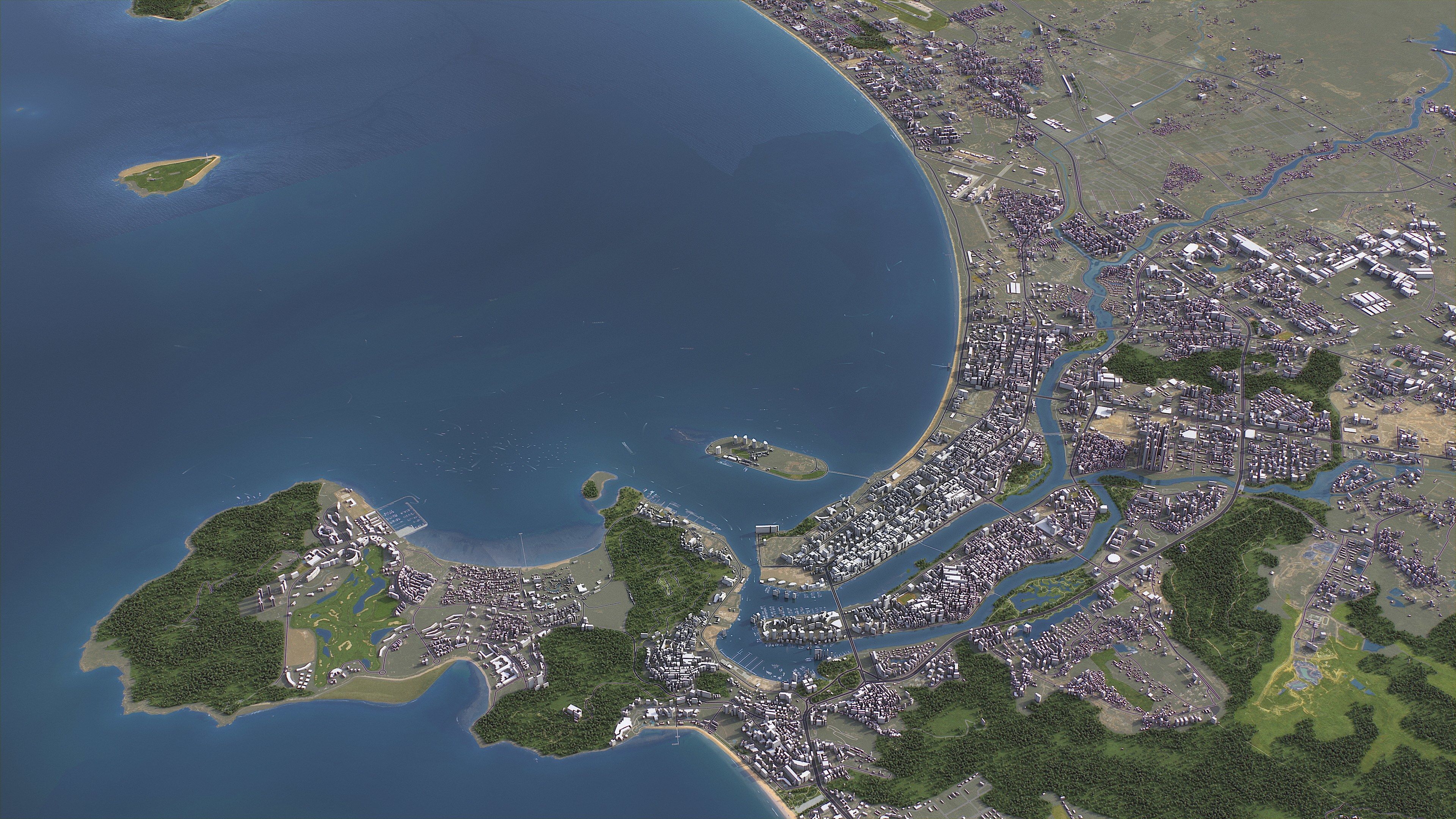 Sanya - 3D City Model Low-poly 3D model_5