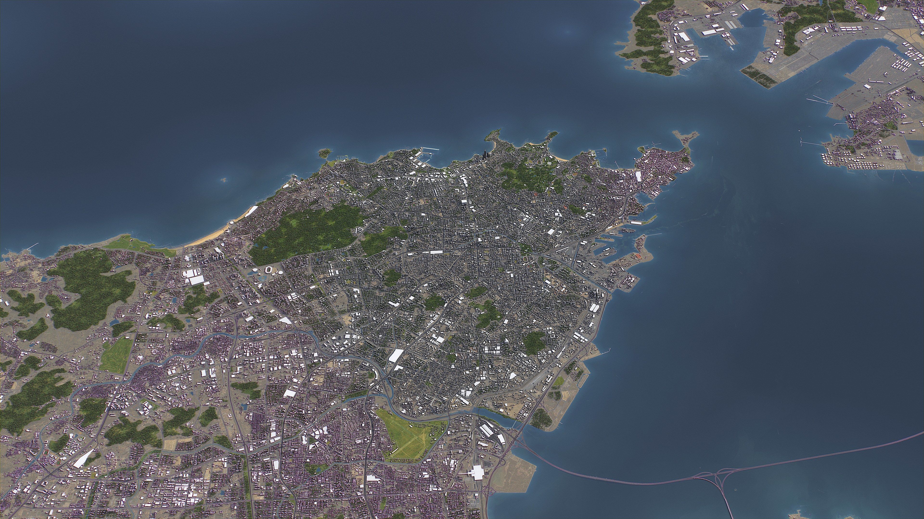 Qingdao - 3D City Model Low-poly 3D model_7