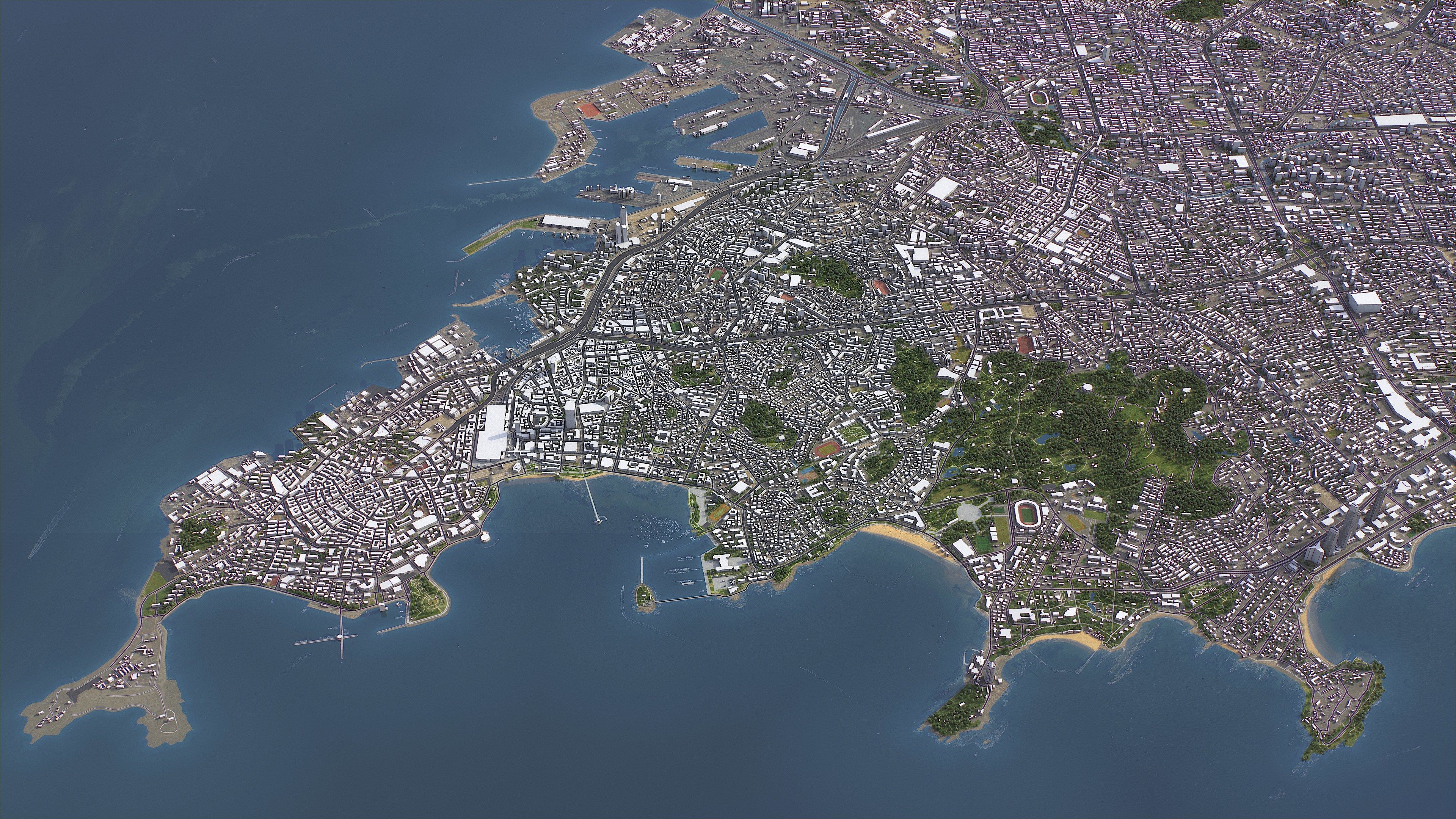 Qingdao - 3D City Model Low-poly 3D model_1