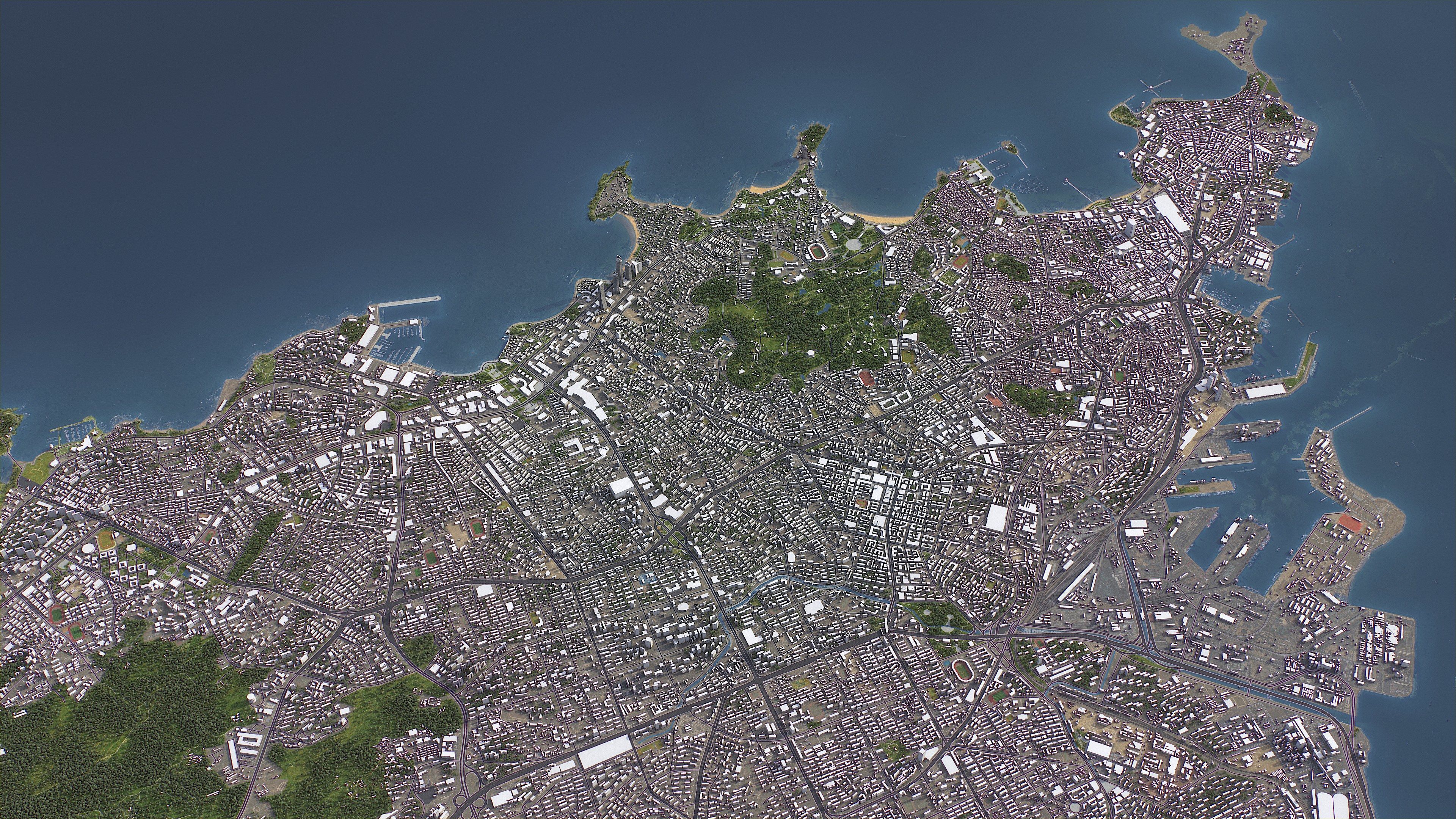 Qingdao - 3D City Model Low-poly 3D model_4