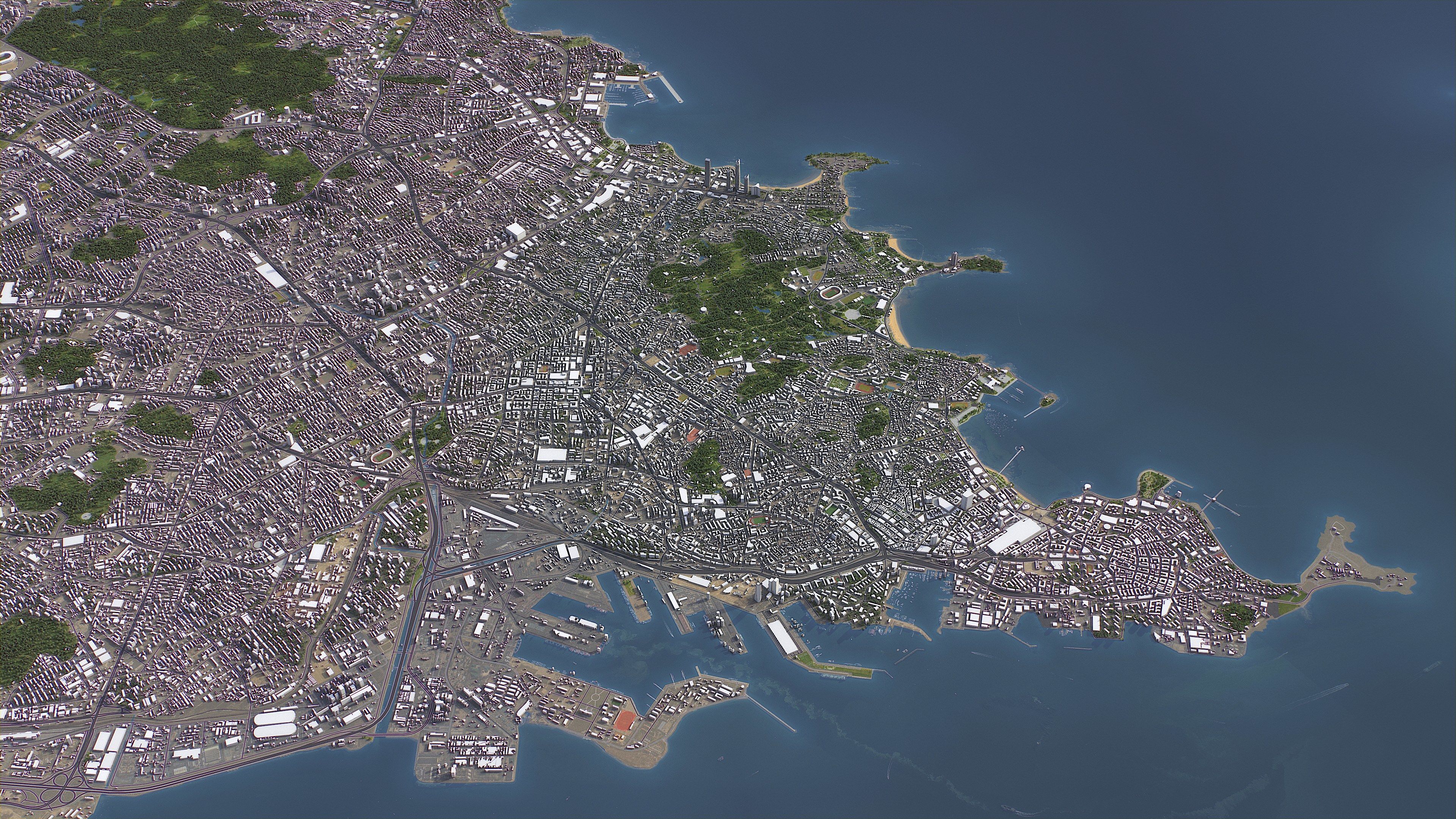 Qingdao - 3D City Model Low-poly 3D model_2