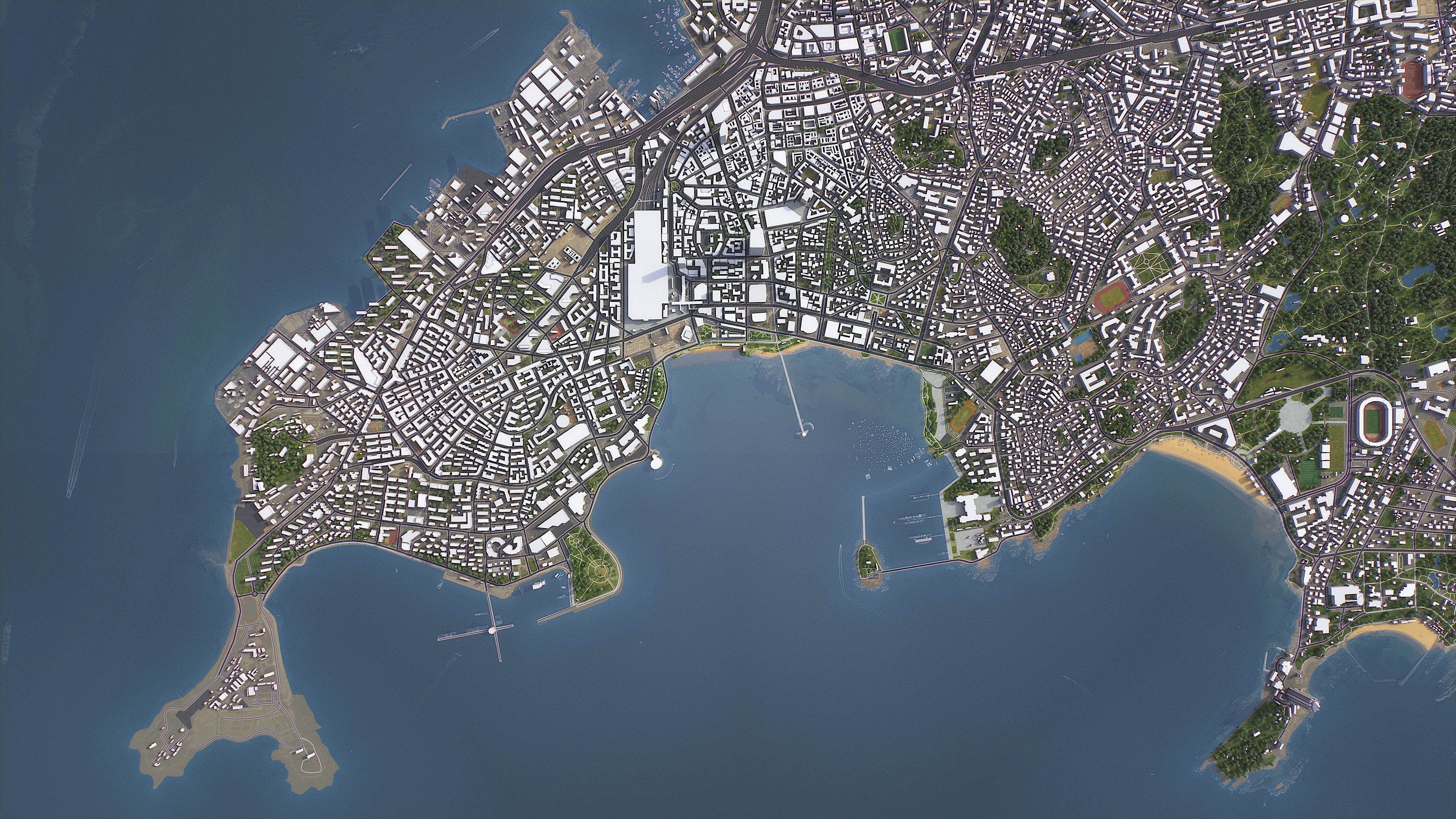 Qingdao - 3D City Model Low-poly 3D model_9