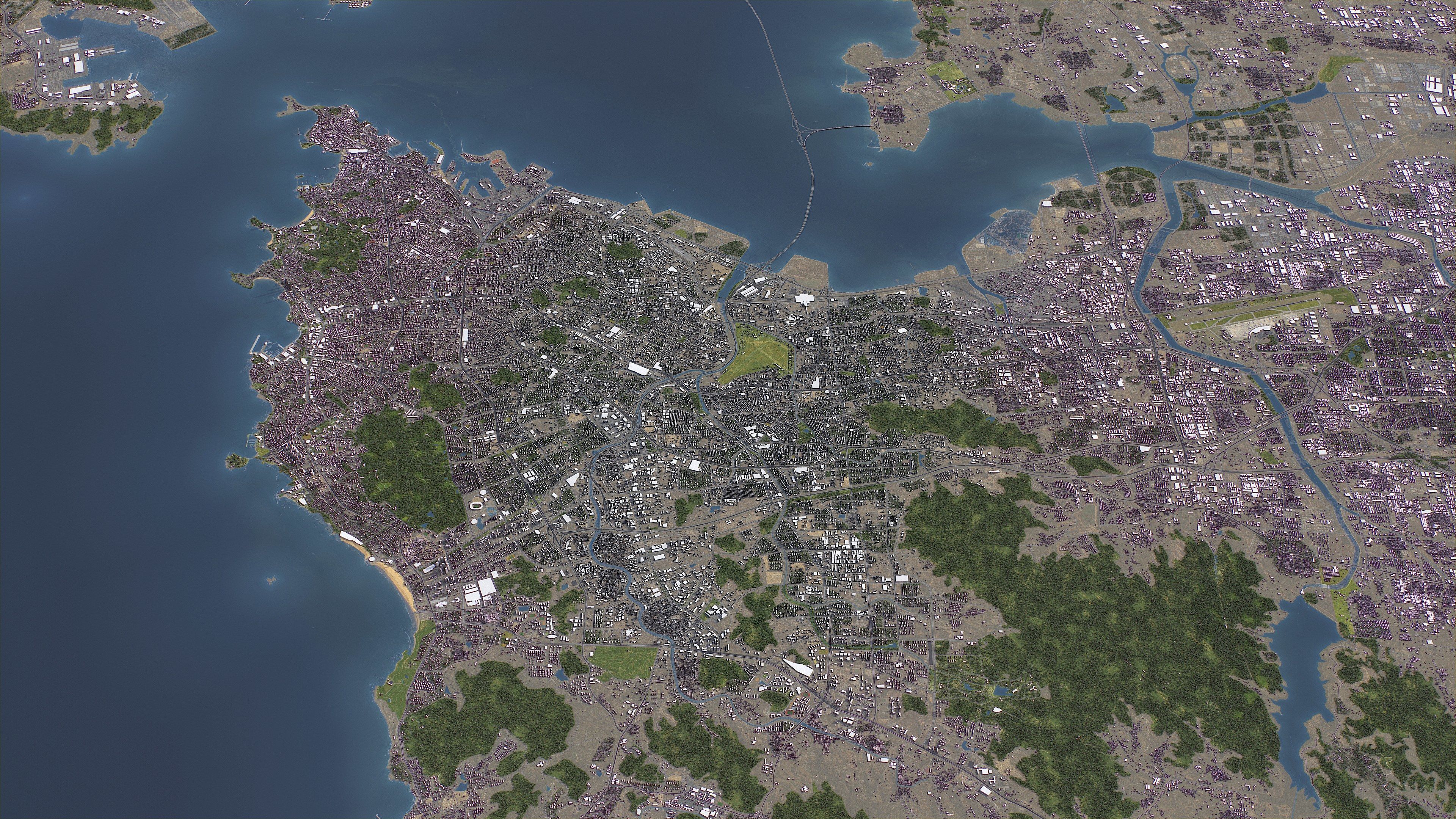 Qingdao - 3D City Model Low-poly 3D model_8