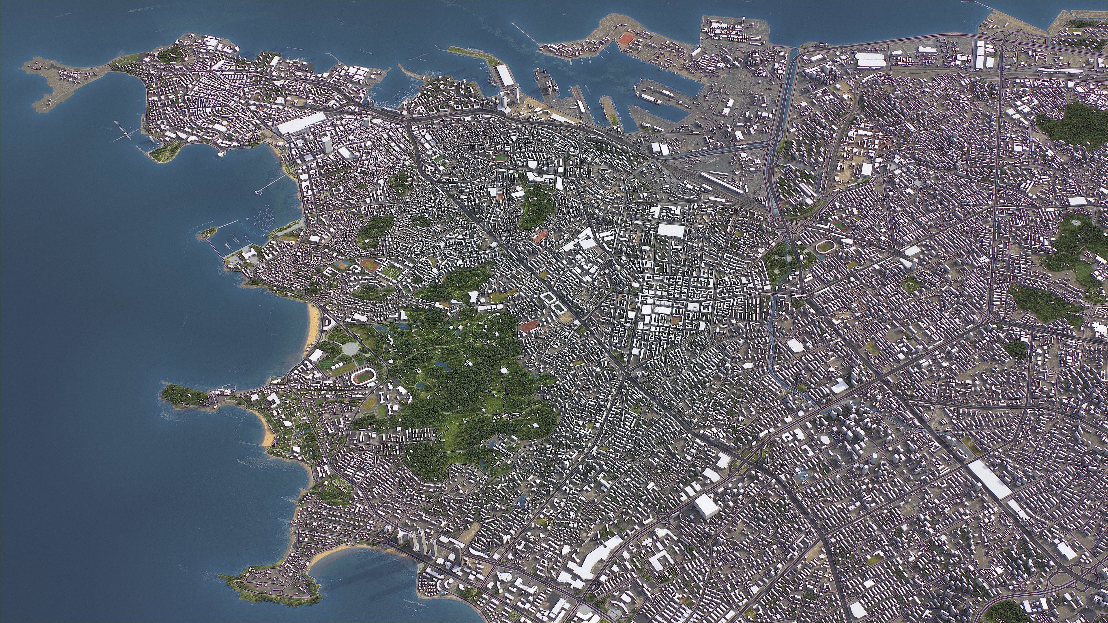 Qingdao - 3D City Model Low-poly 3D model_3