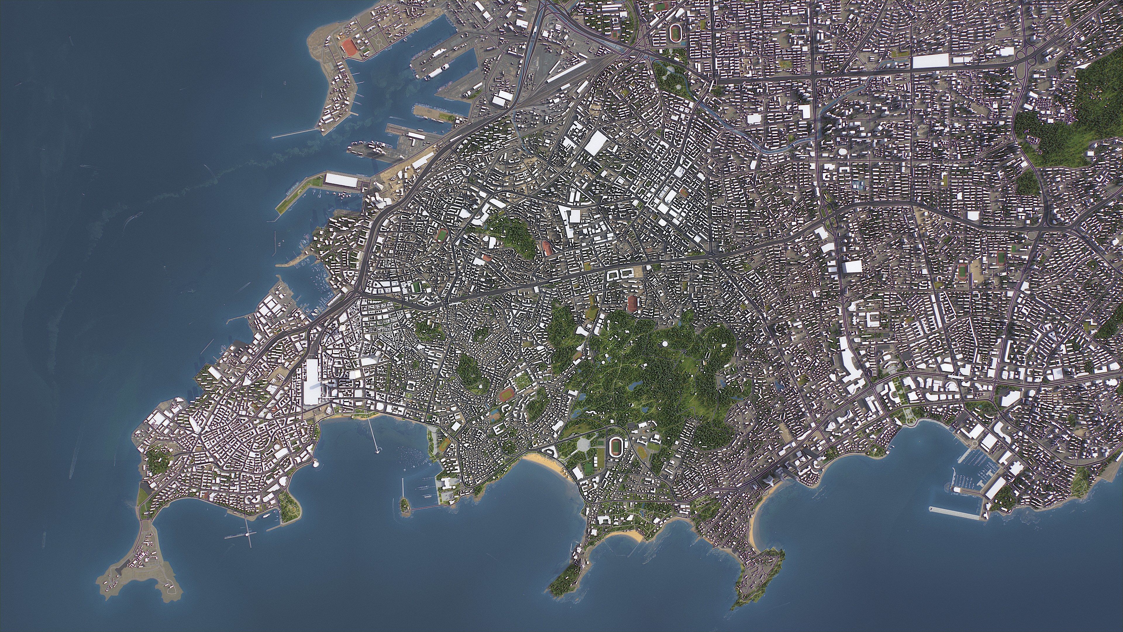 Qingdao - 3D City Model Low-poly 3D model_10