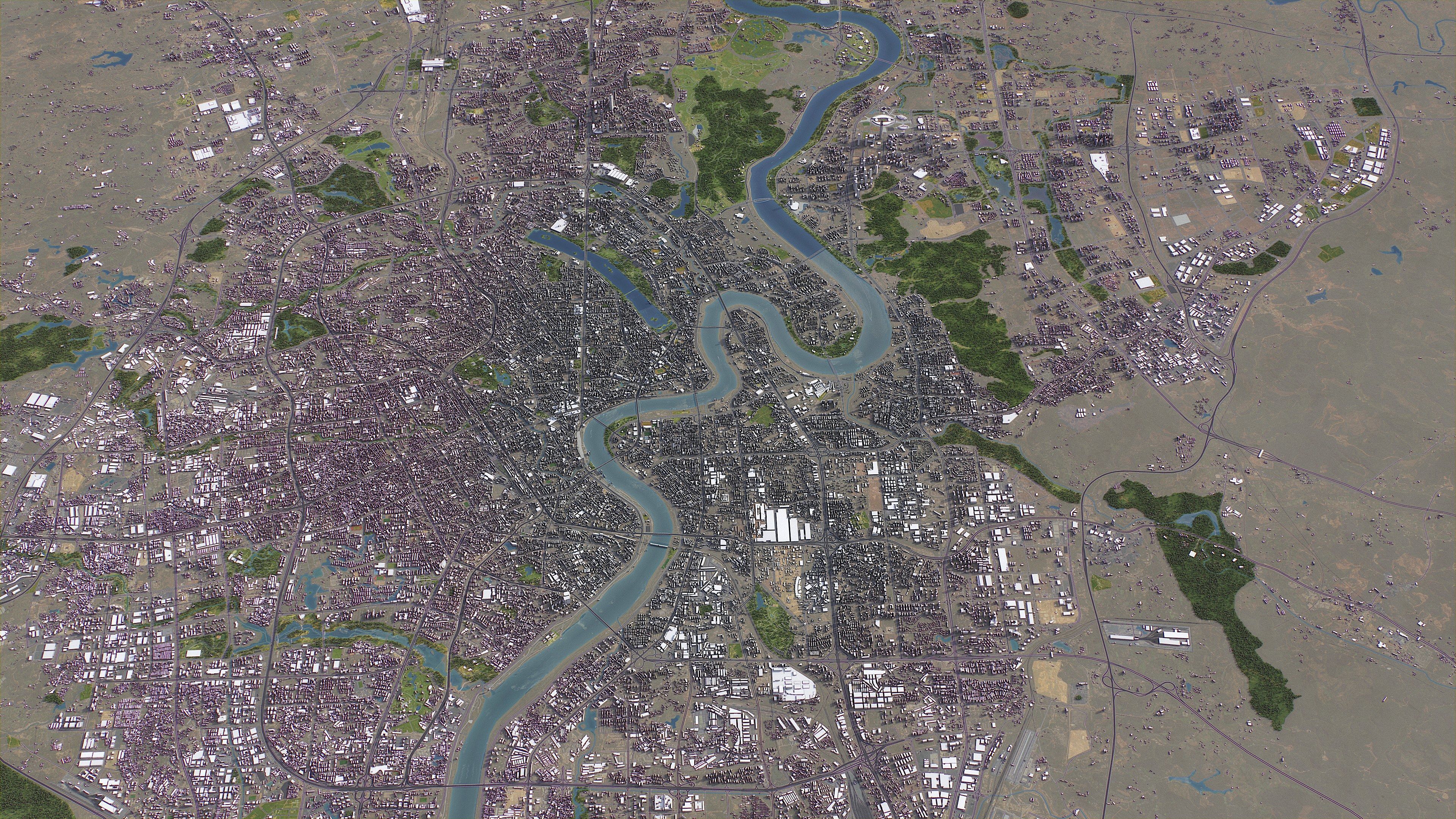 Nanning - 3D City Model Low-poly 3D model_8