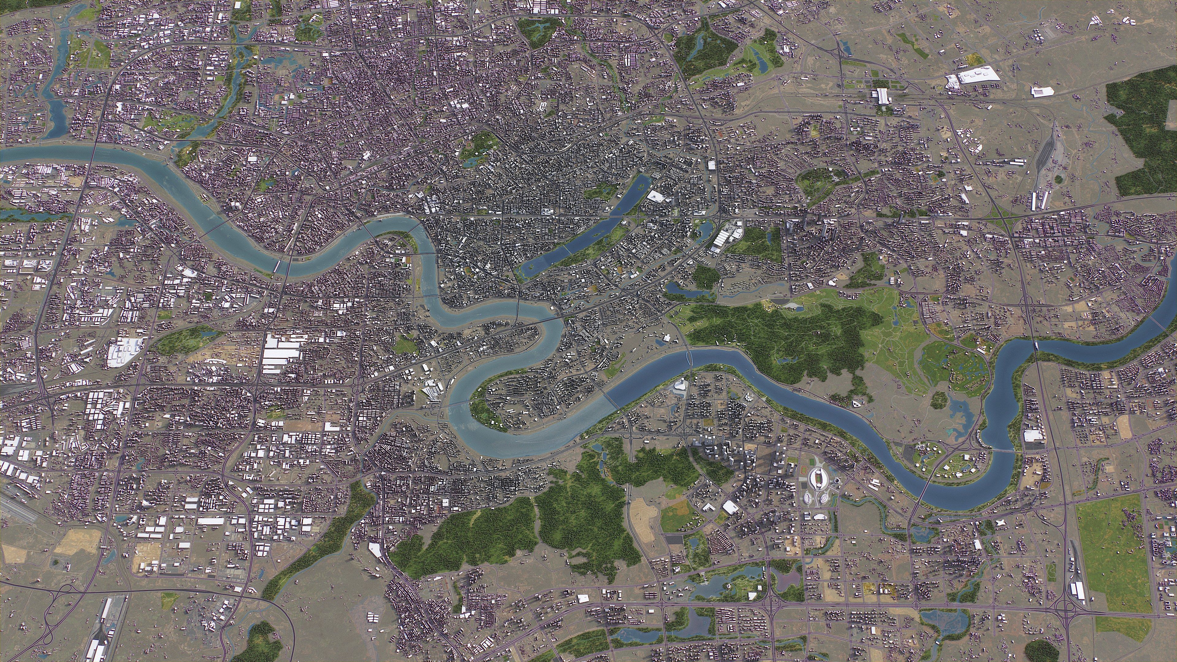 Nanning - 3D City Model Low-poly 3D model_7