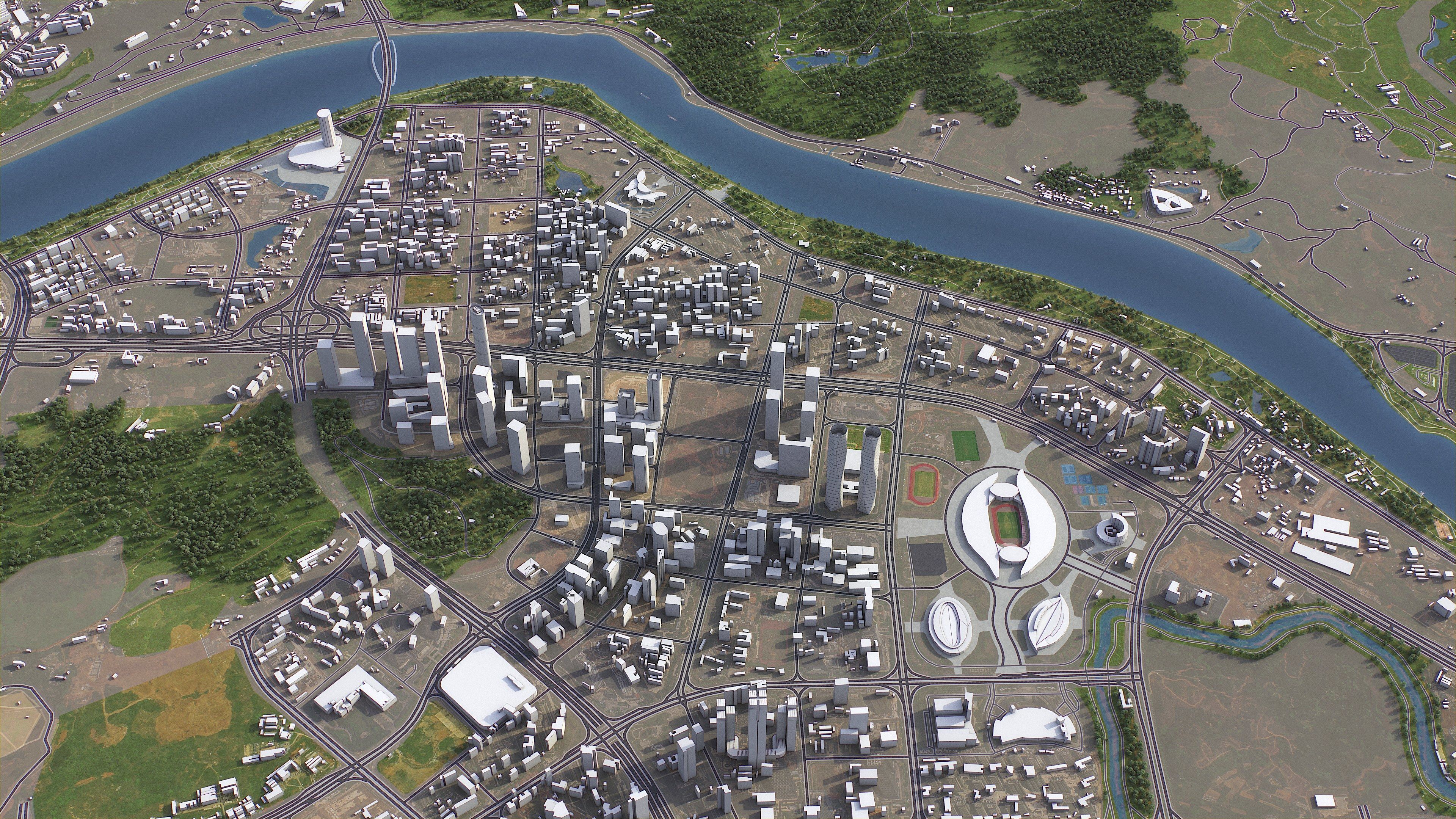 Nanning - 3D City Model Low-poly 3D model_6