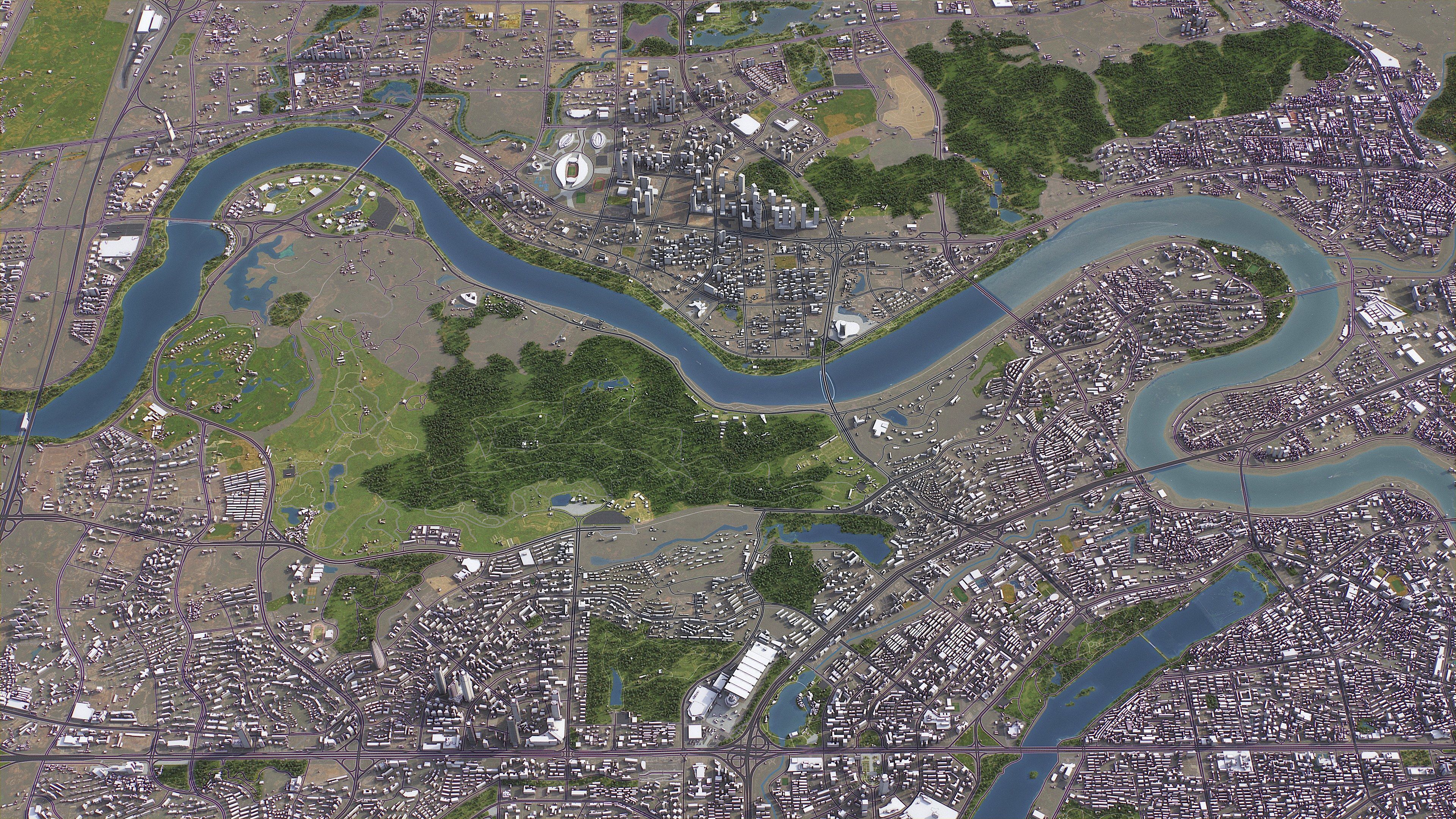 Nanning - 3D City Model Low-poly 3D model_3