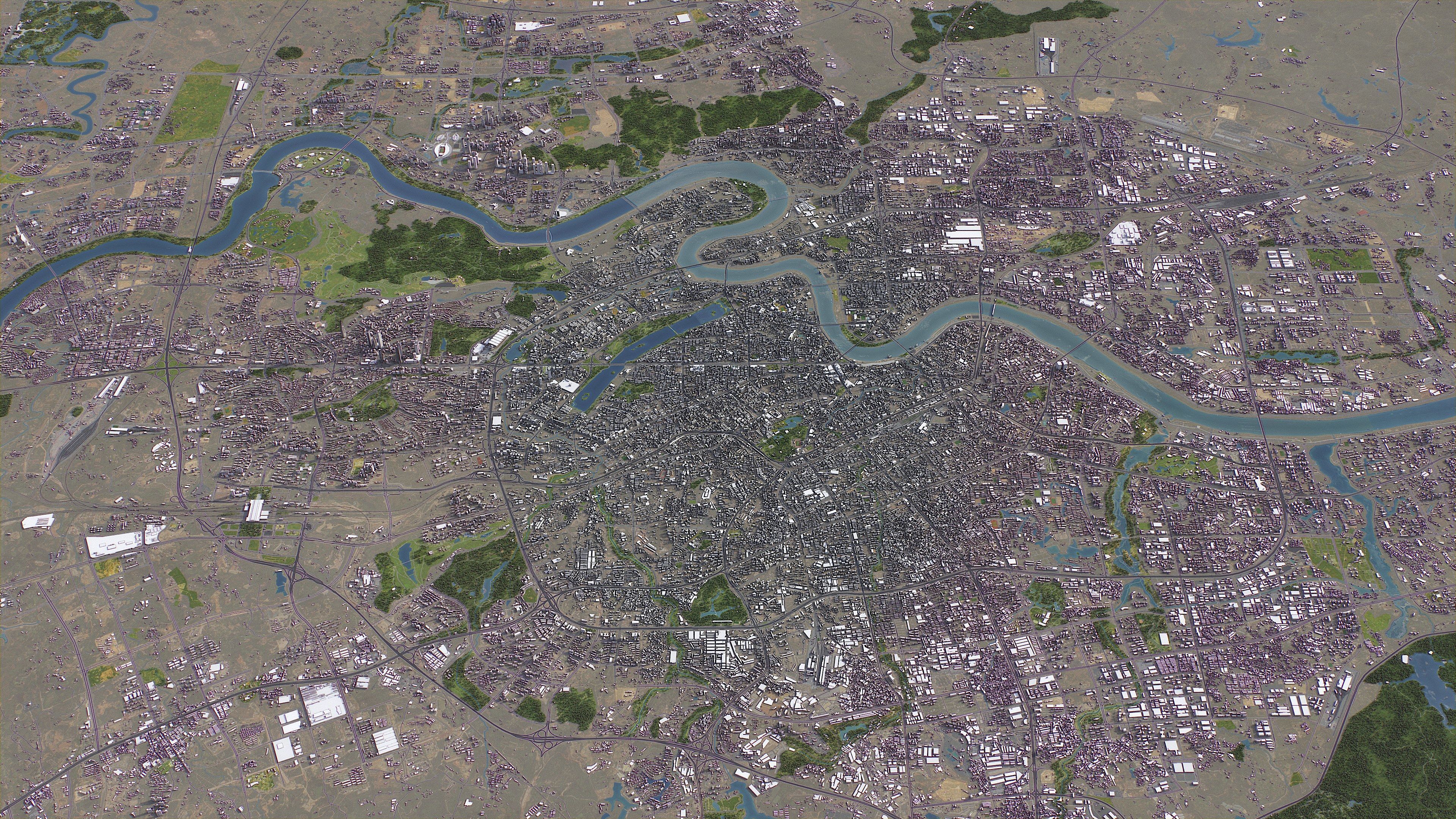 Nanning - 3D City Model Low-poly 3D model_9