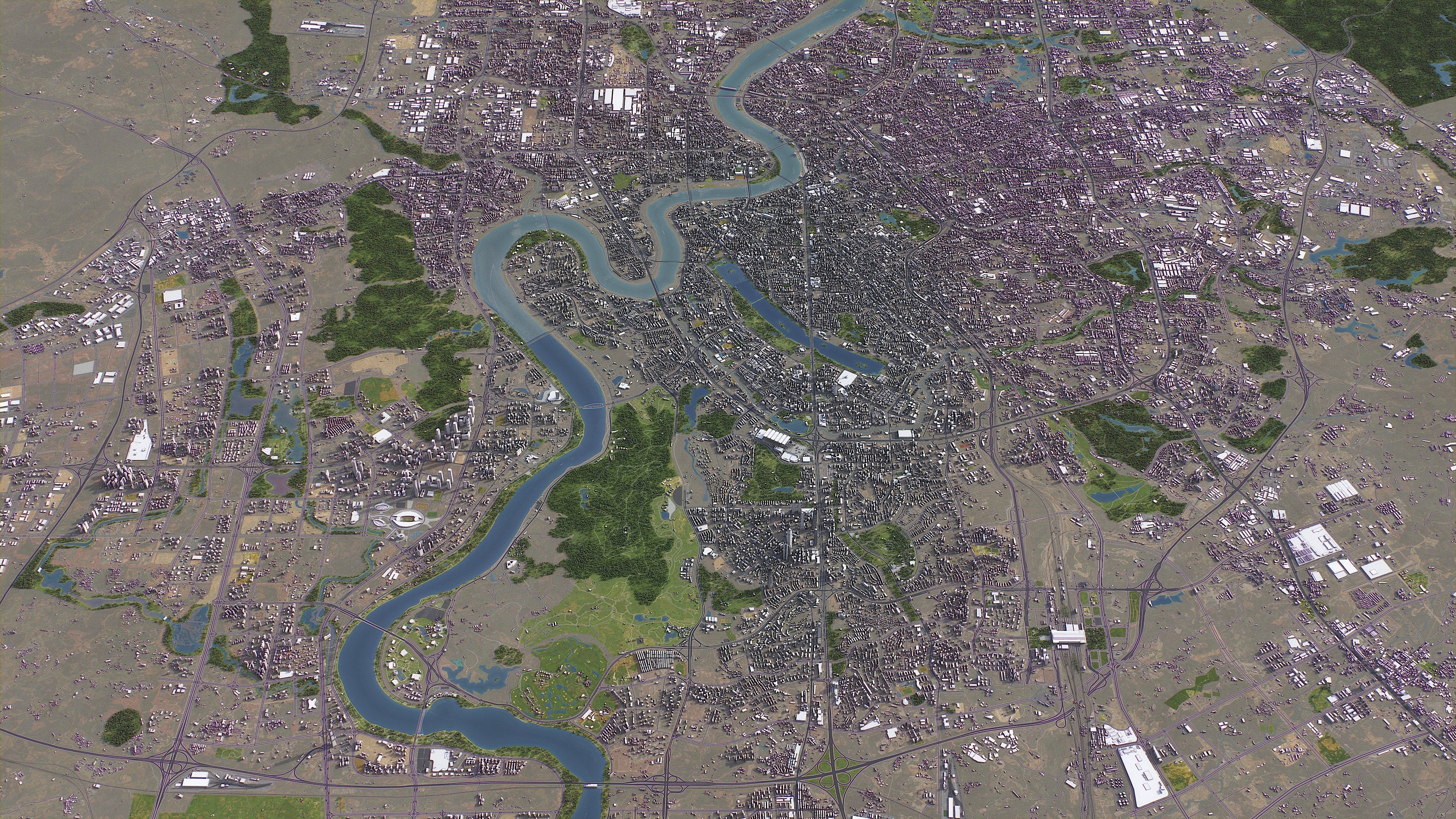 Nanning - 3D City Model Low-poly 3D model_10