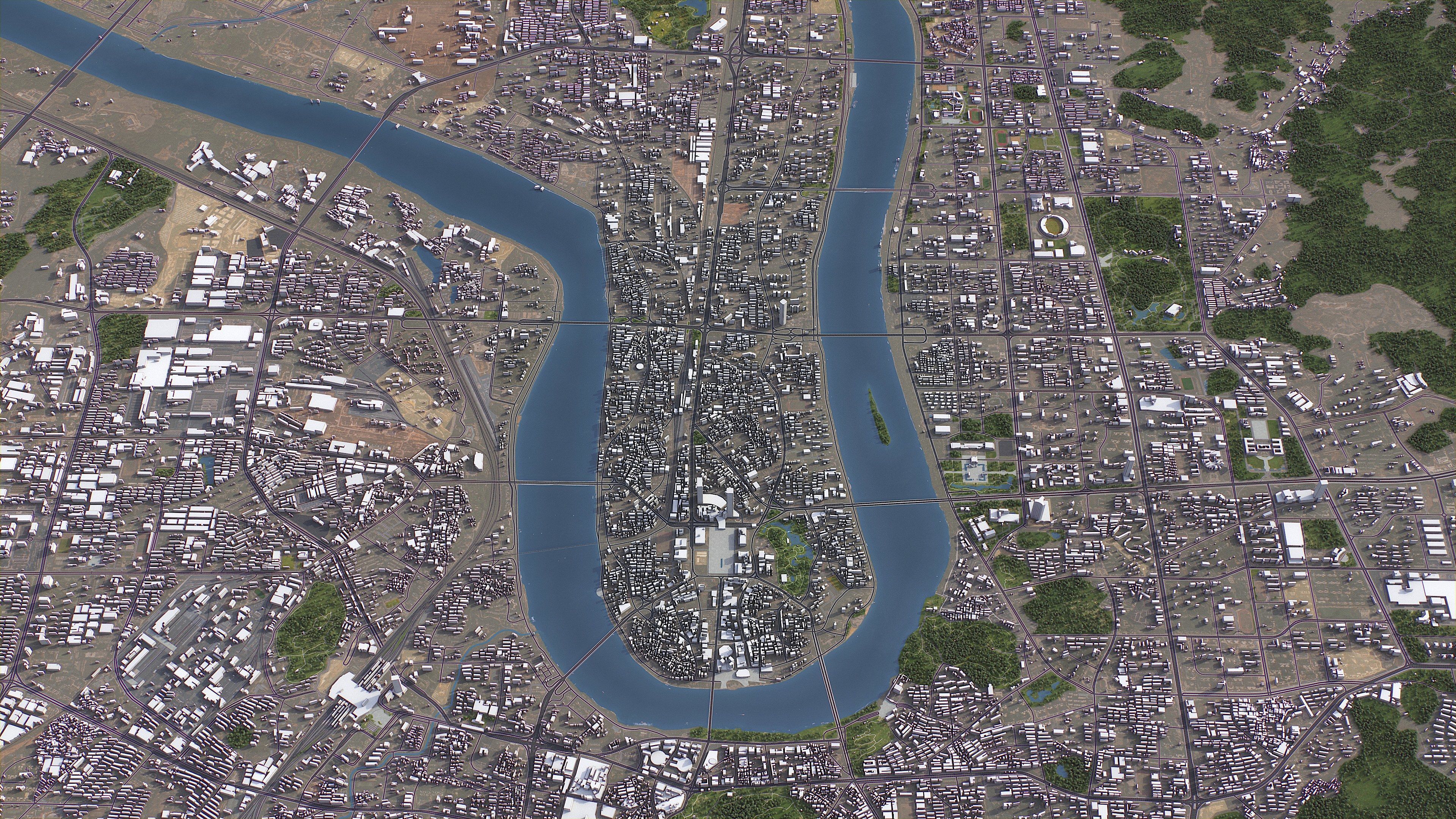 Liuzhou - 3D City Model Low-poly 3D model_1