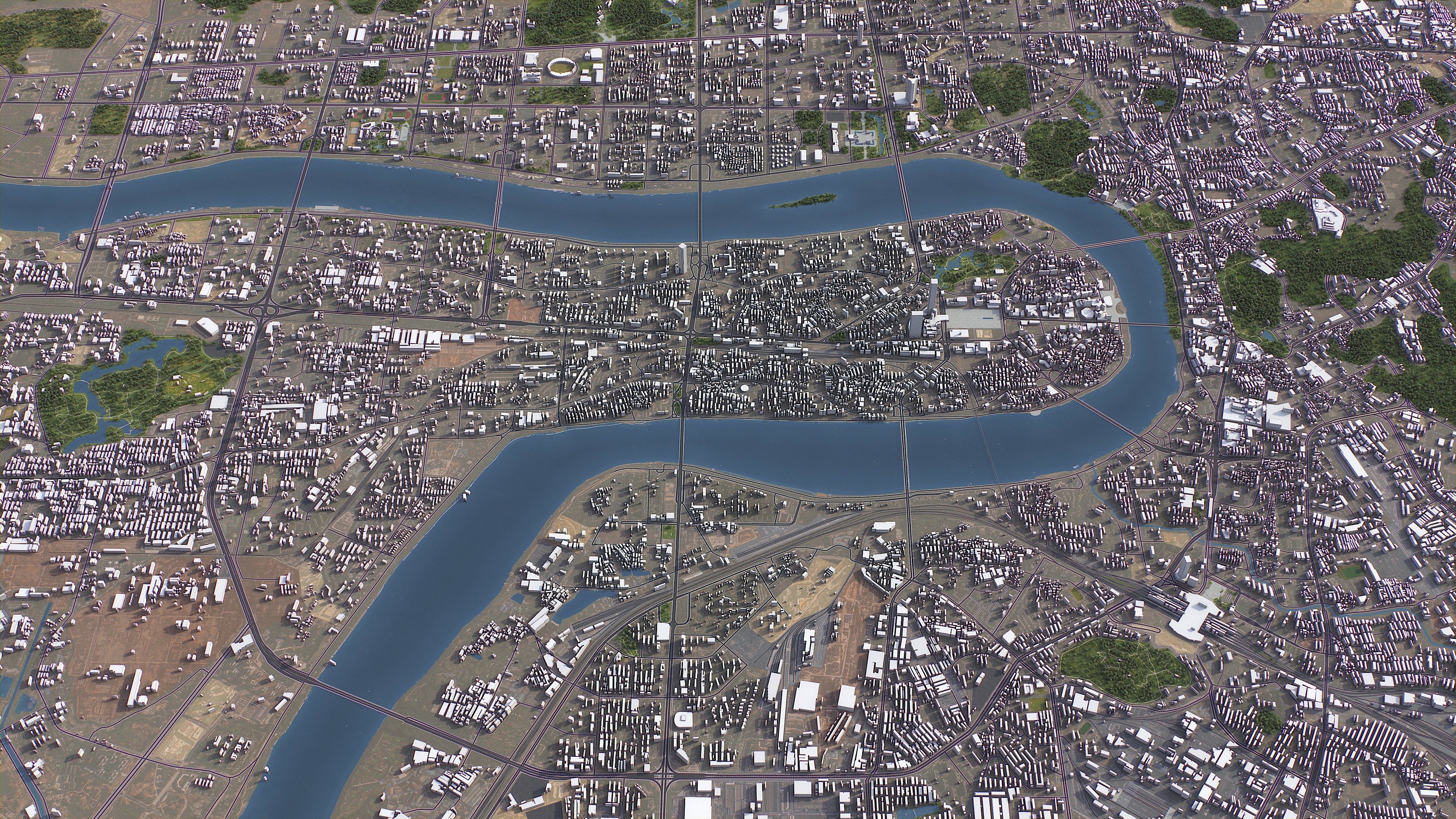 Liuzhou - 3D City Model Low-poly 3D model_2