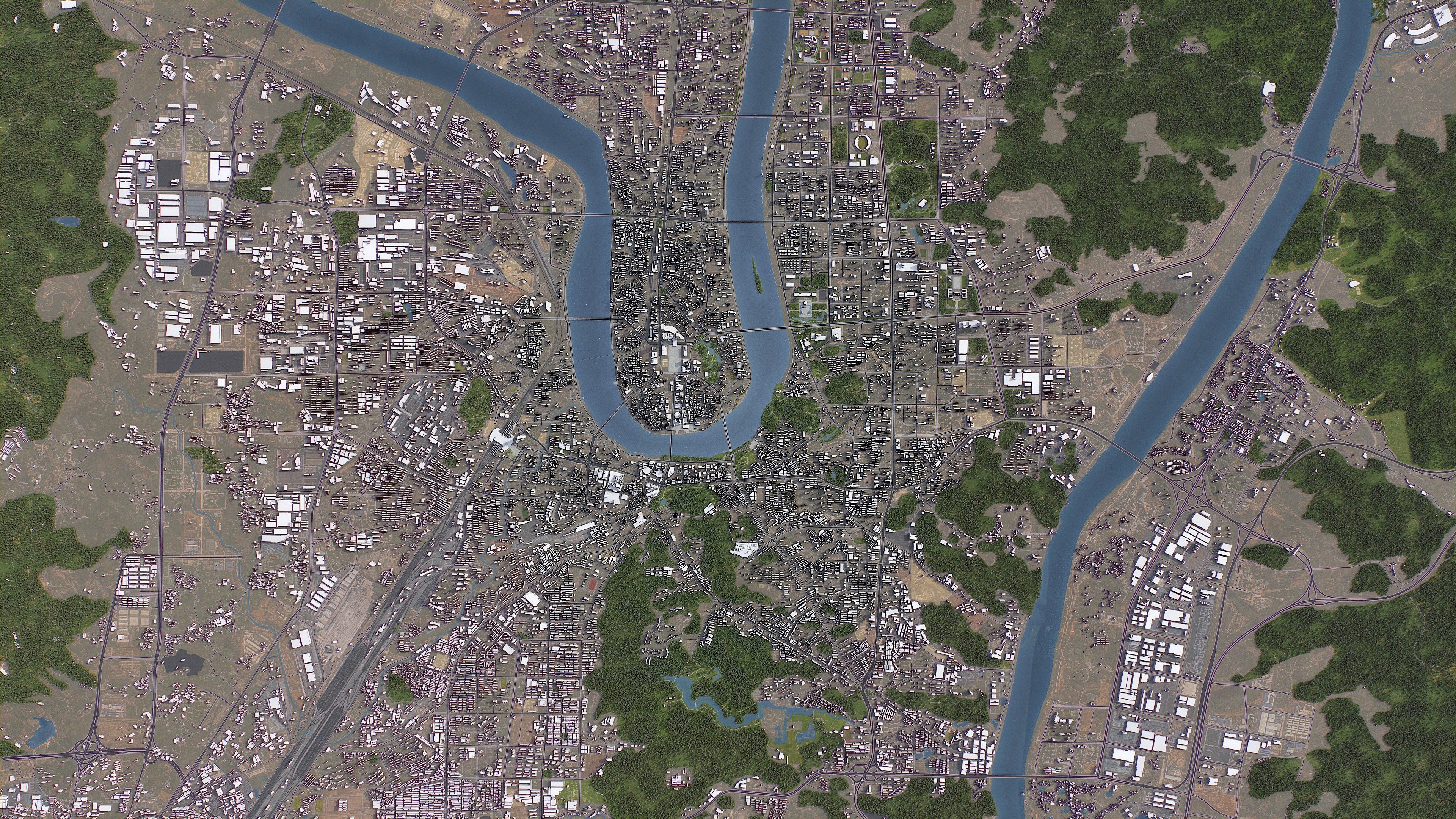 Liuzhou - 3D City Model Low-poly 3D model_11