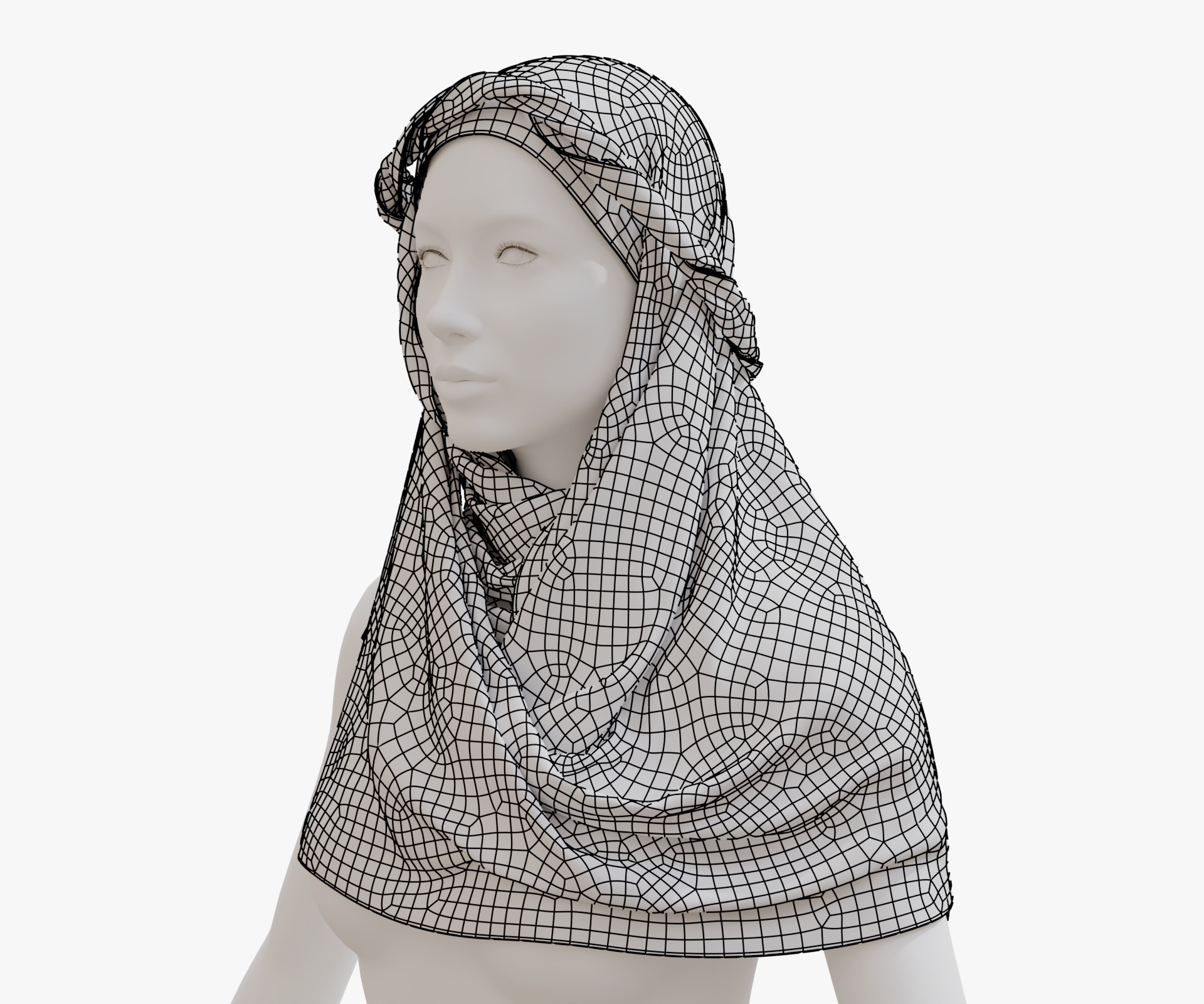 arab scarf Low-poly 3D model_17