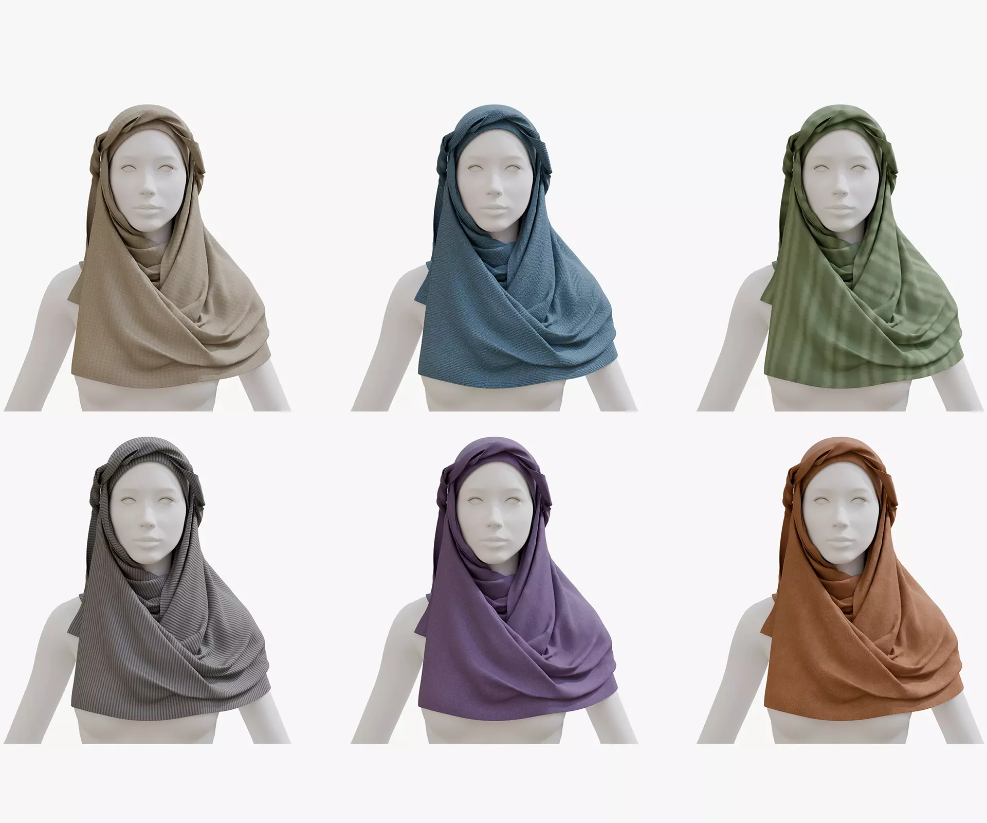 arab scarf Low-poly 3D model_0