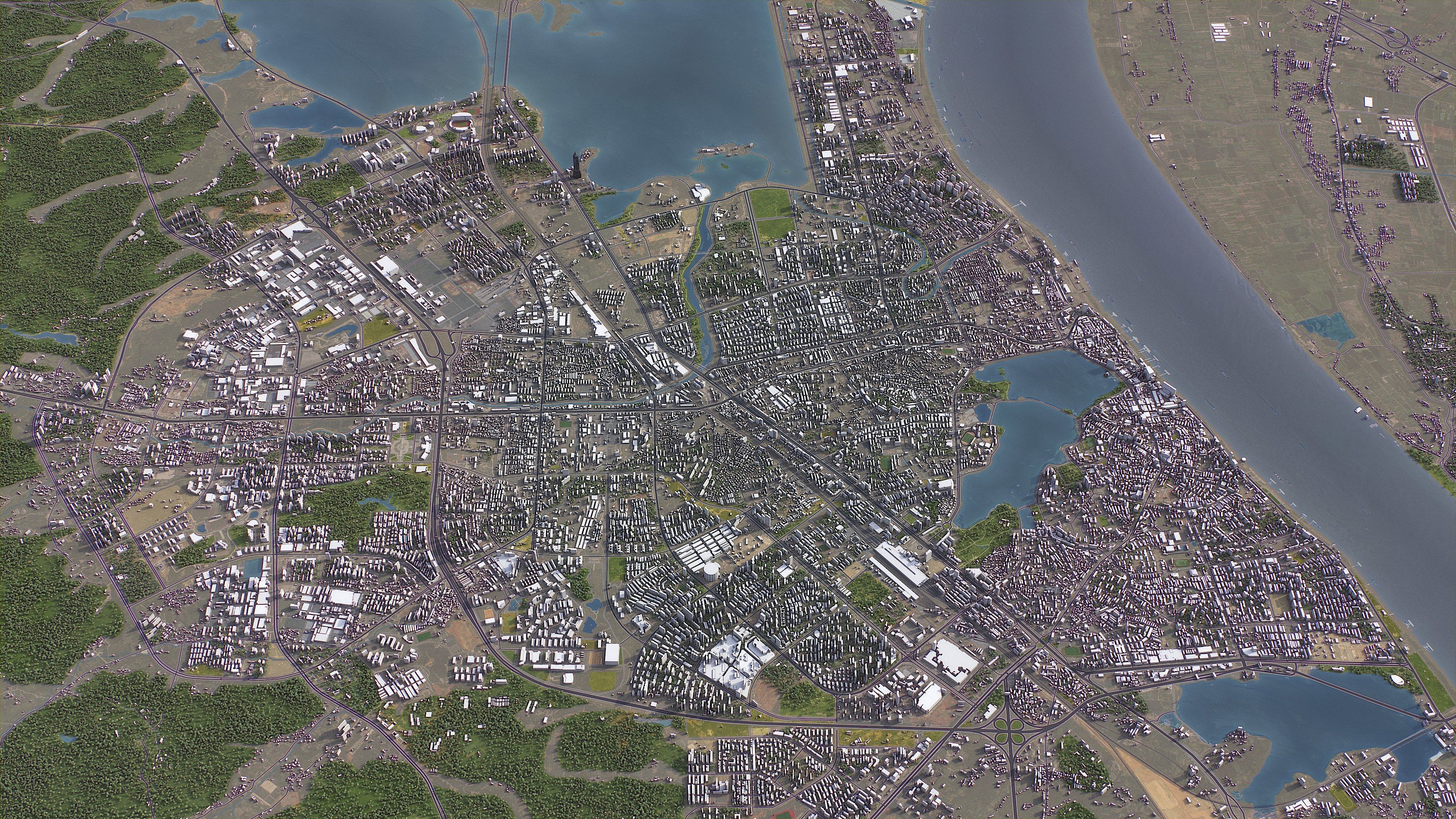 Jiujiang - 3D City Model Low-poly 3D model_4