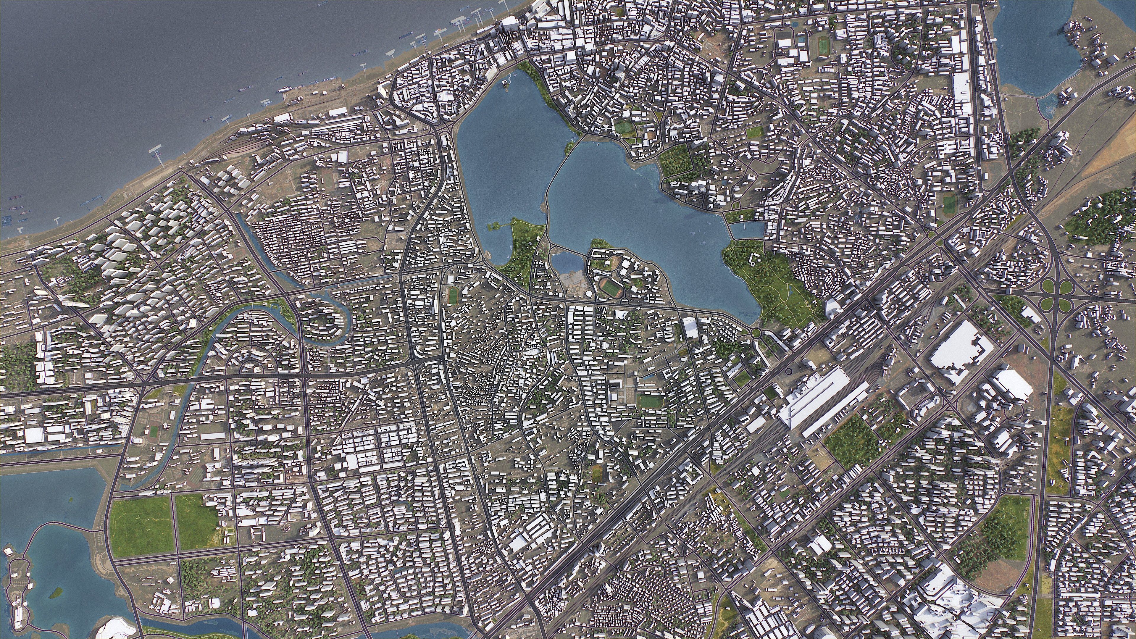 Jiujiang - 3D City Model Low-poly 3D model_5