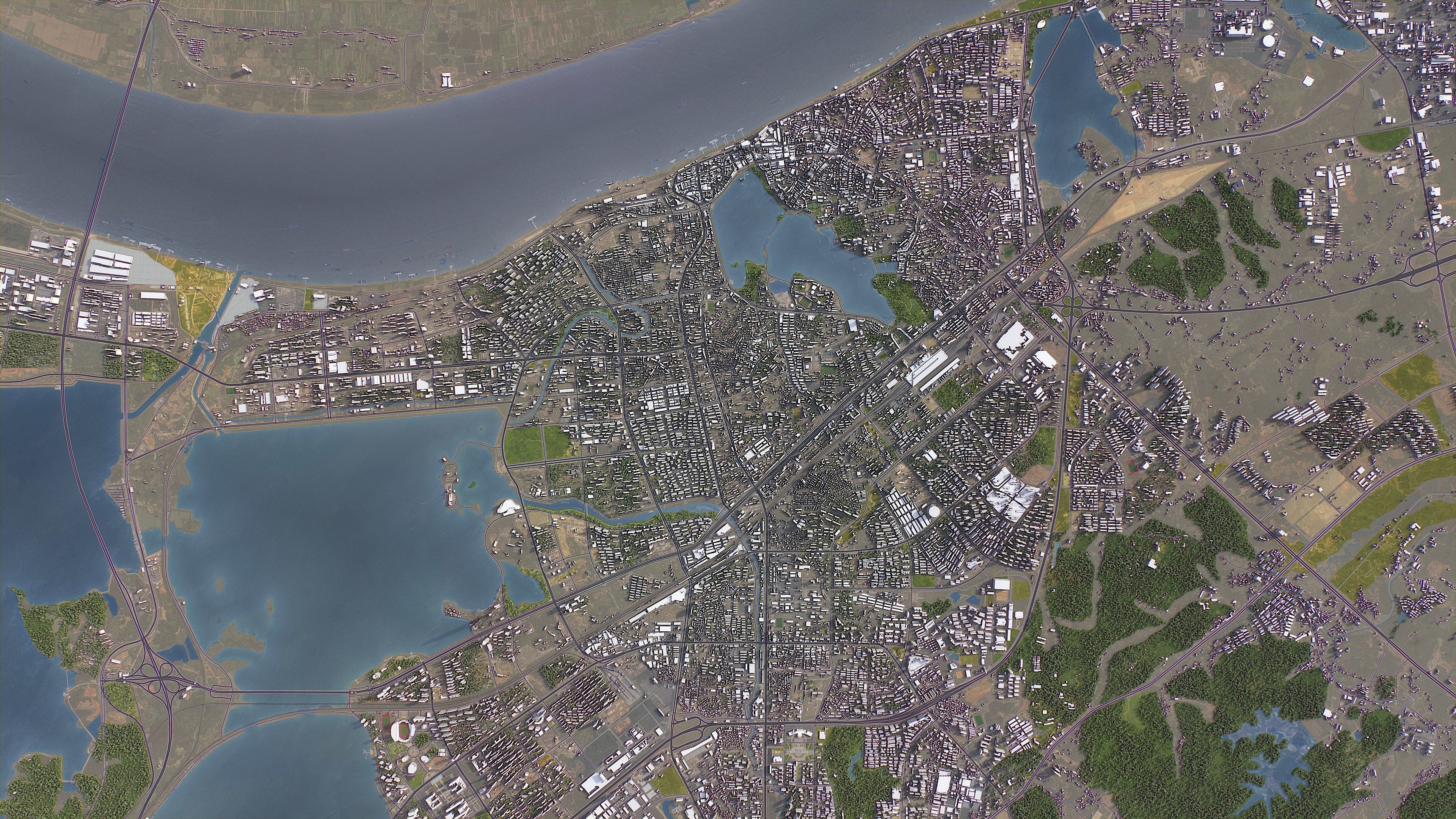 Jiujiang - 3D City Model Low-poly 3D model_6