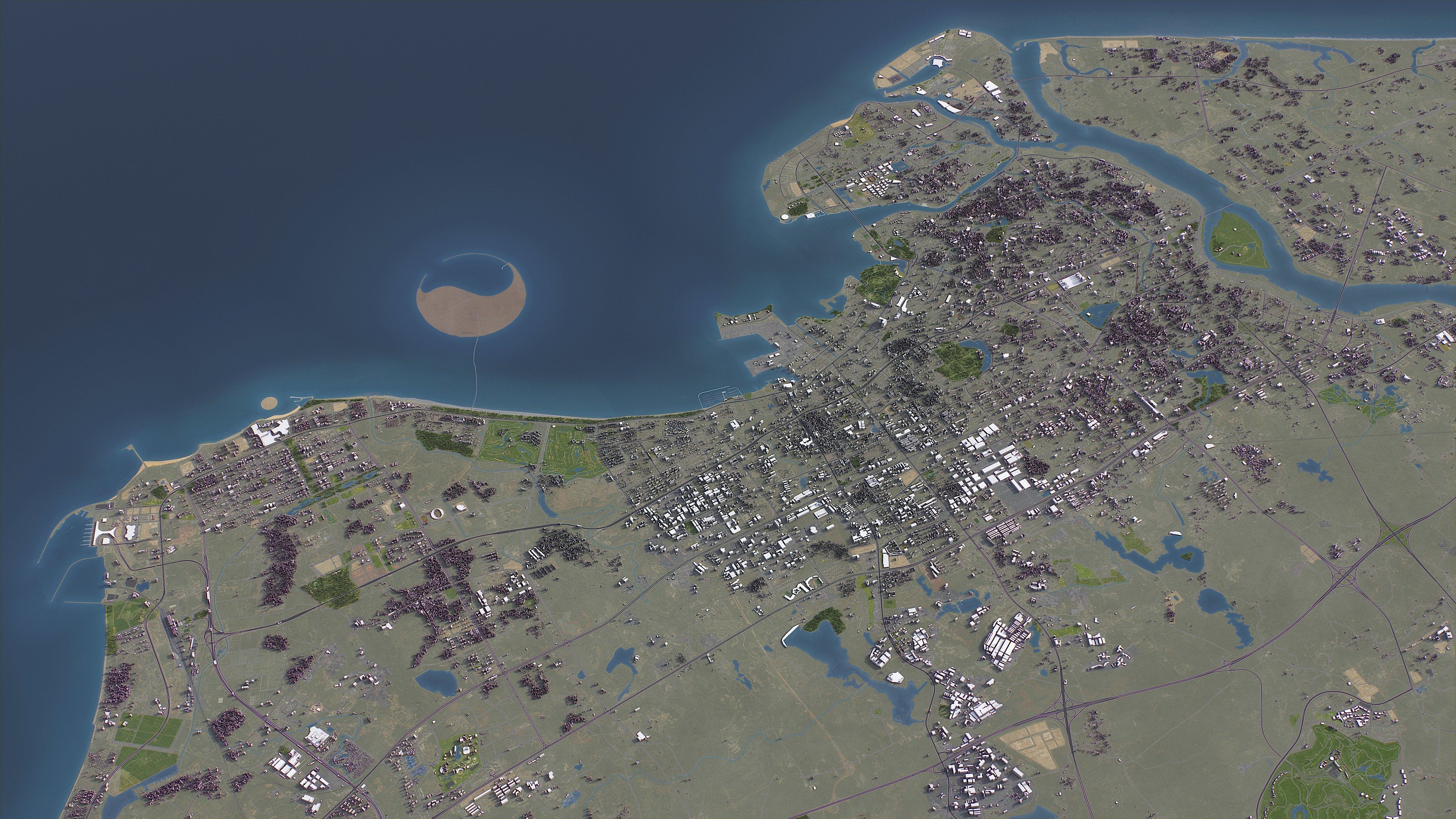 Haikou - 3D City Model Low-poly 3D model_5