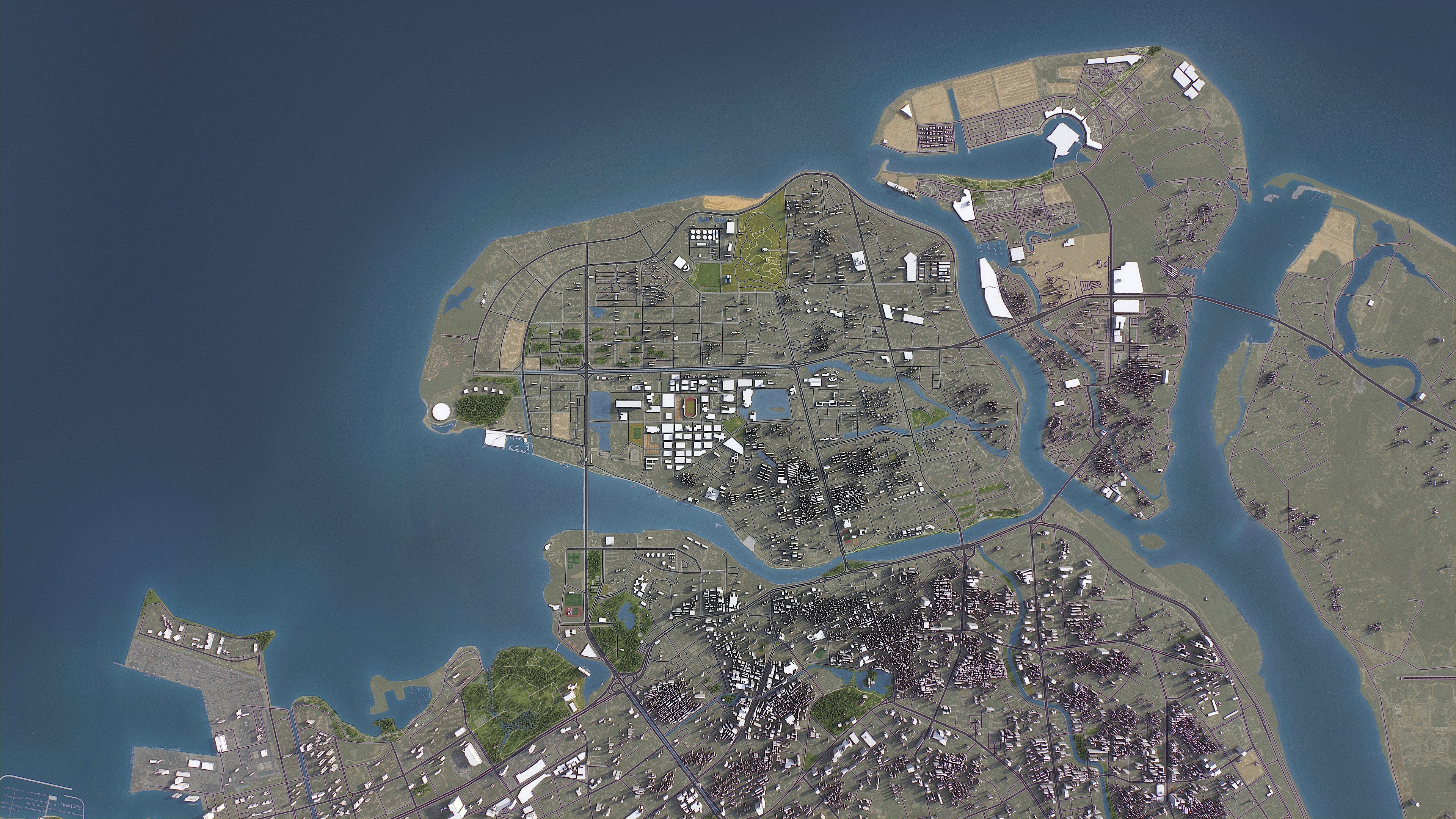 Haikou - 3D City Model Low-poly 3D model_6