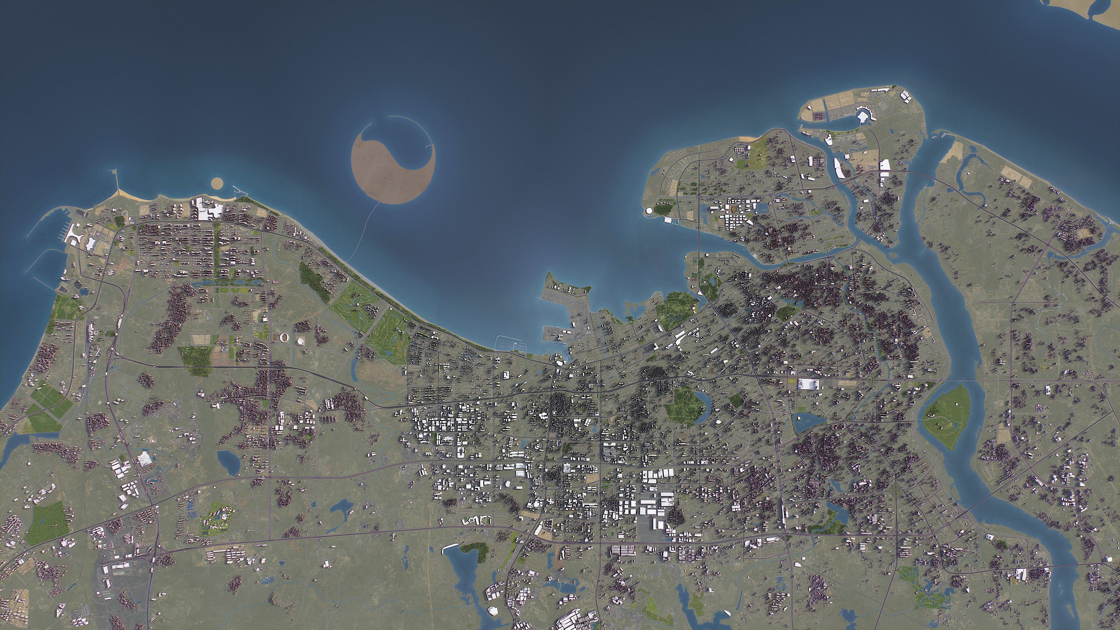 Haikou - 3D City Model Low-poly 3D model_7