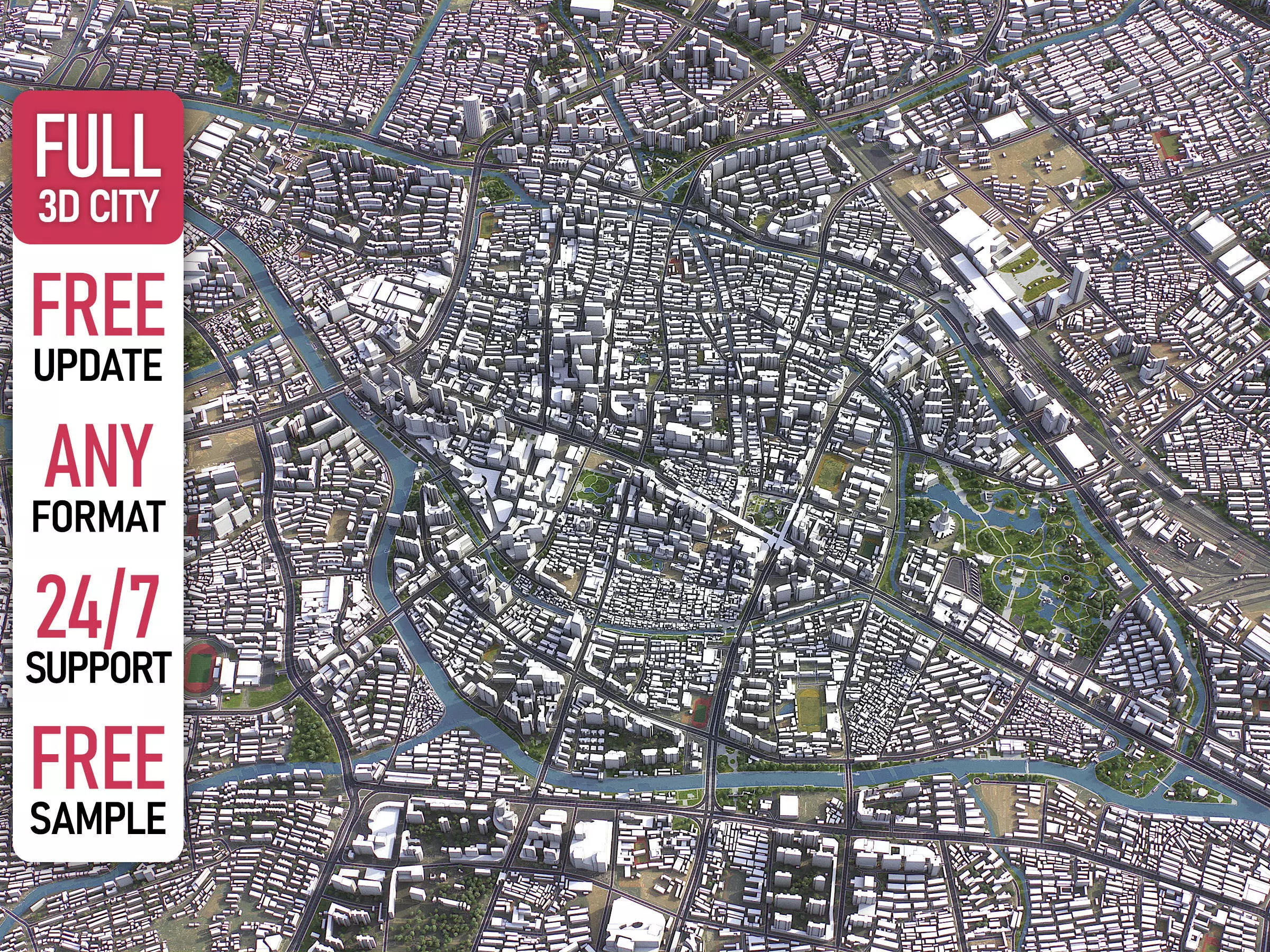 Changzhou - 3D City Model Low-poly 3D model