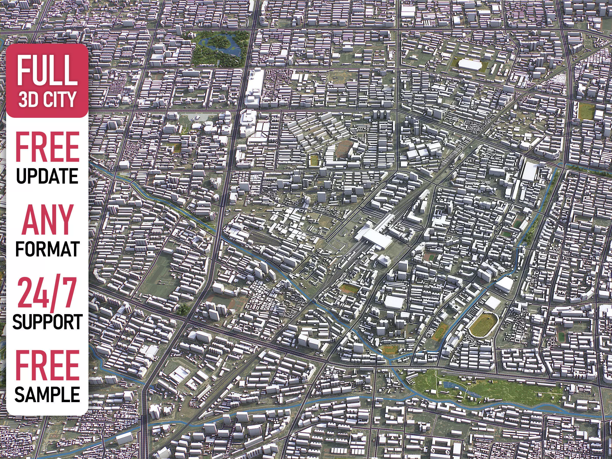 Baoding - 3D City Model Low-poly 3D model