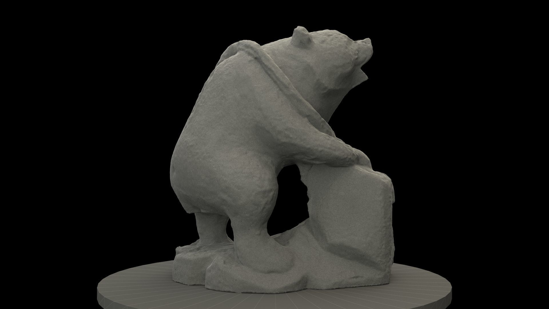 Wood carving bear figure 3D model_7