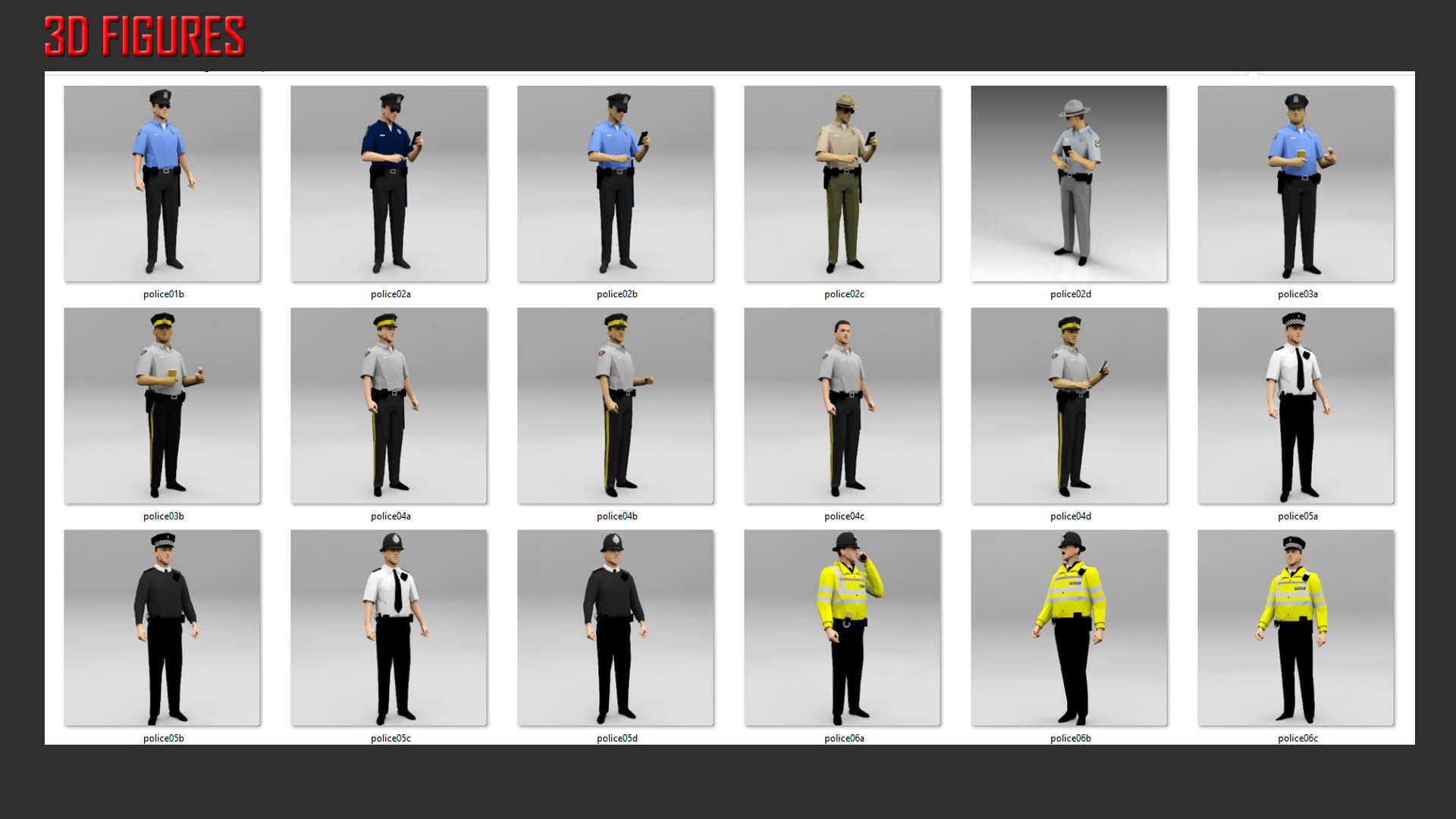 Low Poly People in Uniform Low-poly 3D model_6