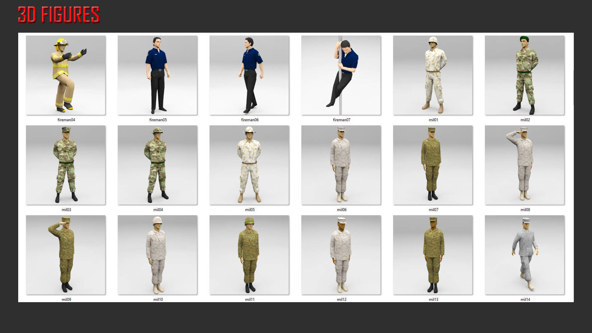 Low Poly People in Uniform Low-poly 3D model_4