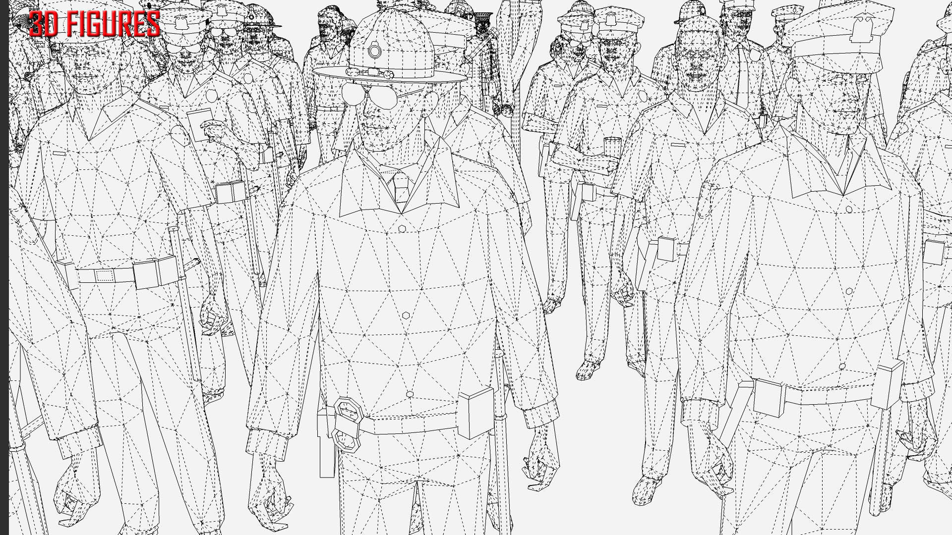 Low Poly People in Uniform Low-poly 3D model_1