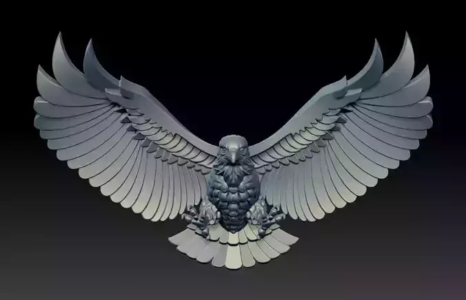 Eagle sculpture 3DM STL OBJ model for 3D printing and CNC