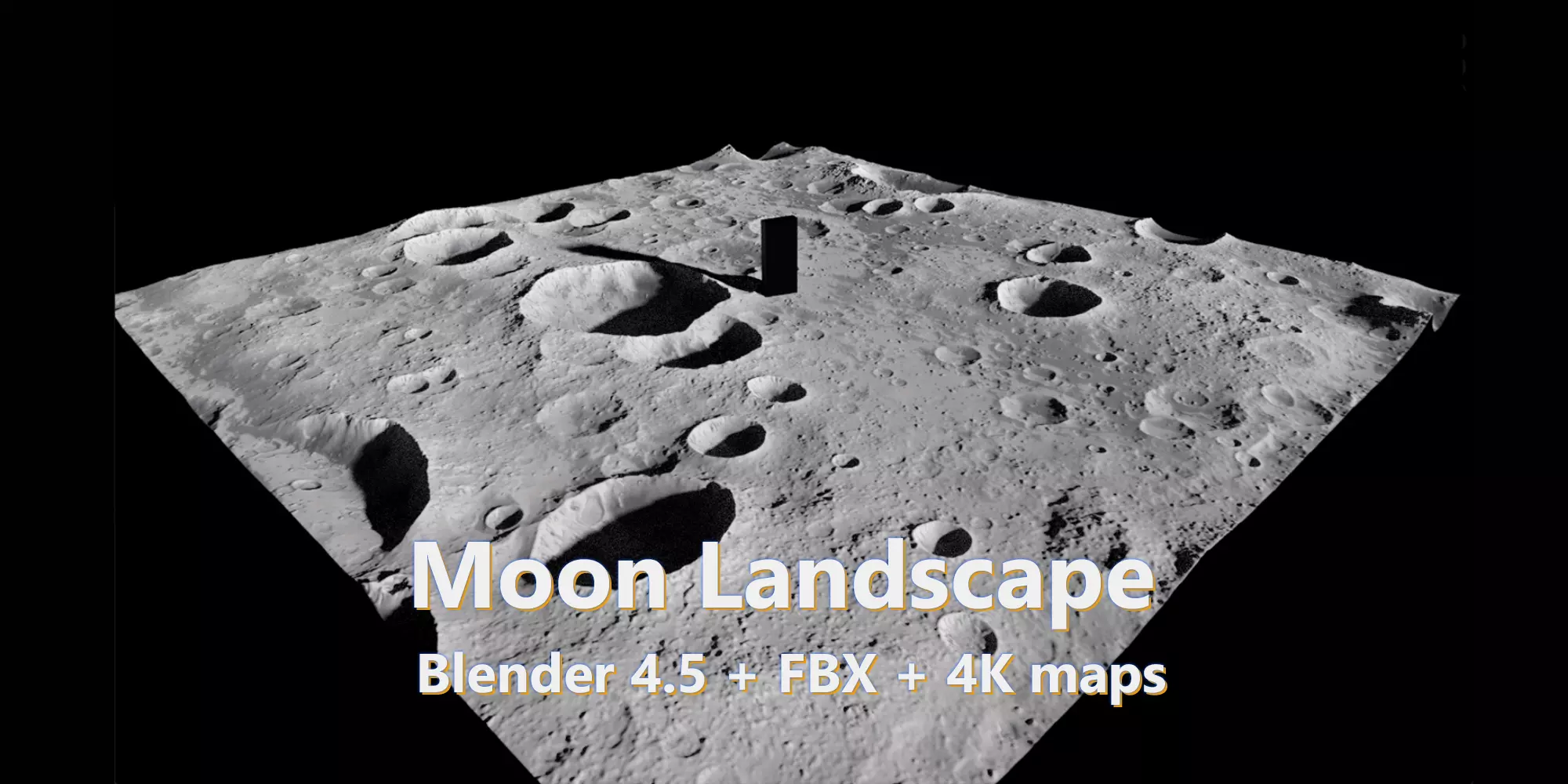 Moon Landscape Blender FBX 4K PBR maps Low-poly 3D model