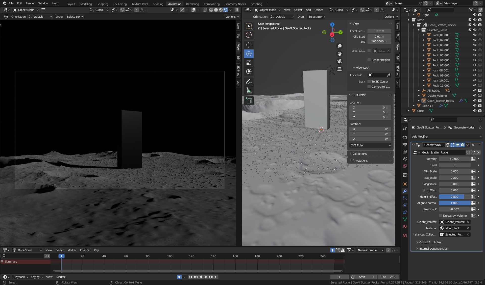 Blender Lunar Moonscape 3D model_1