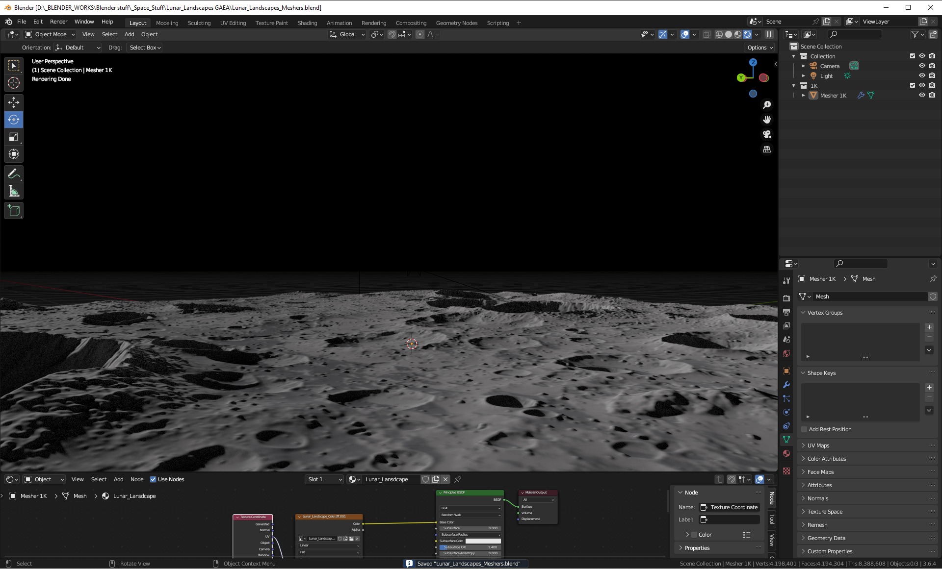 Blender Lunar Moonscape 3D model_4
