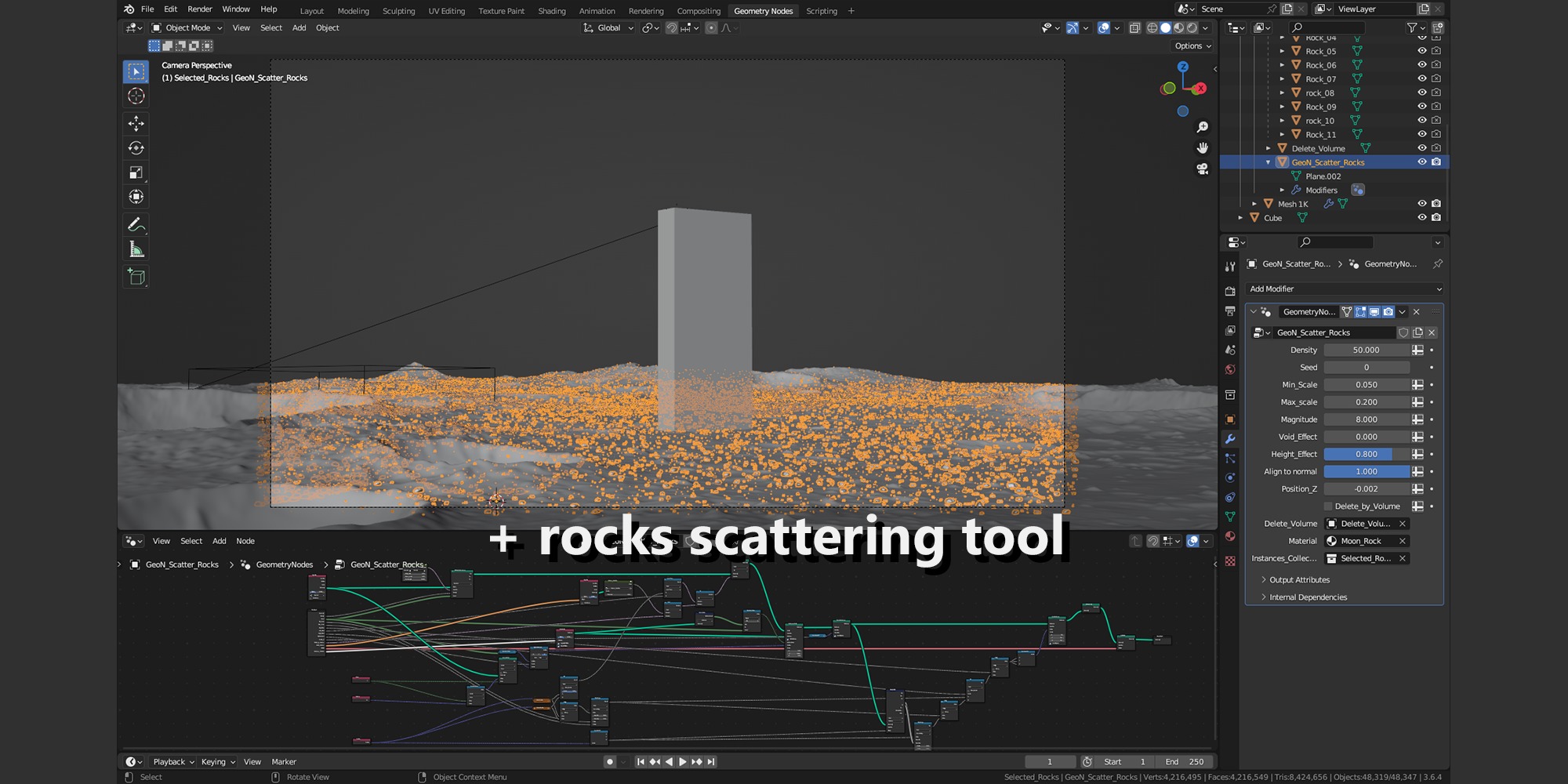 Blender Lunar Moonscape 3D model_3