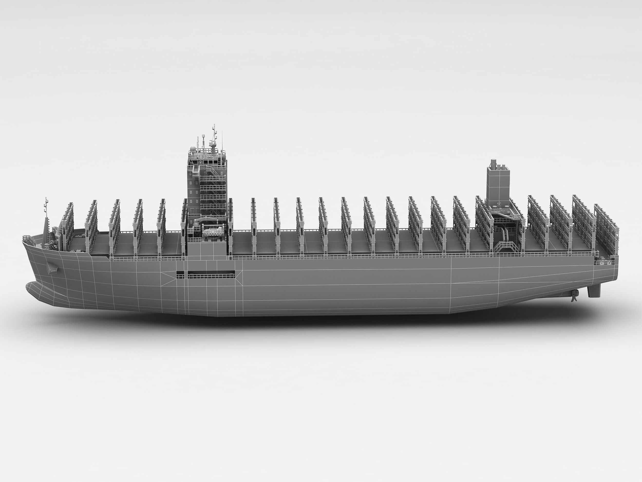 CONTAINER SHIP lowpoly Low-poly 3D model_11